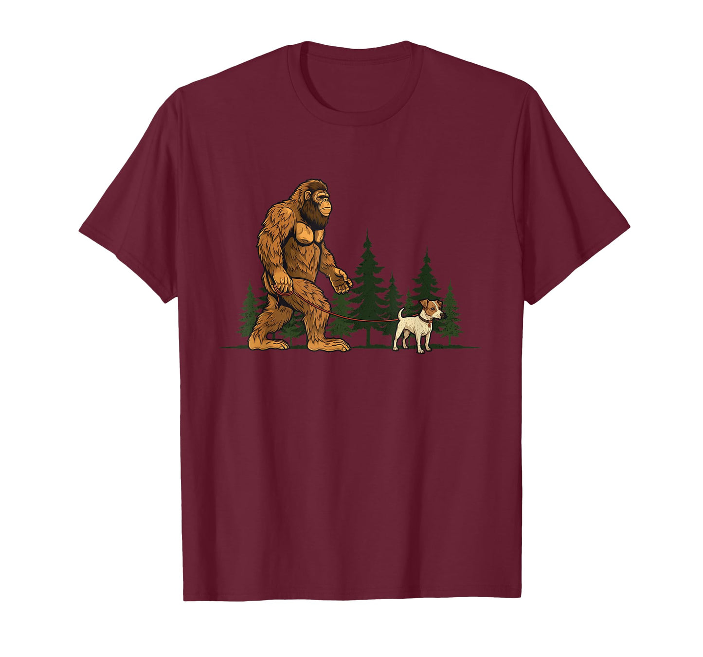 Funny Jack Russell Bigfoot Dog Walking Dog Mom Dad Kids T-Shirt