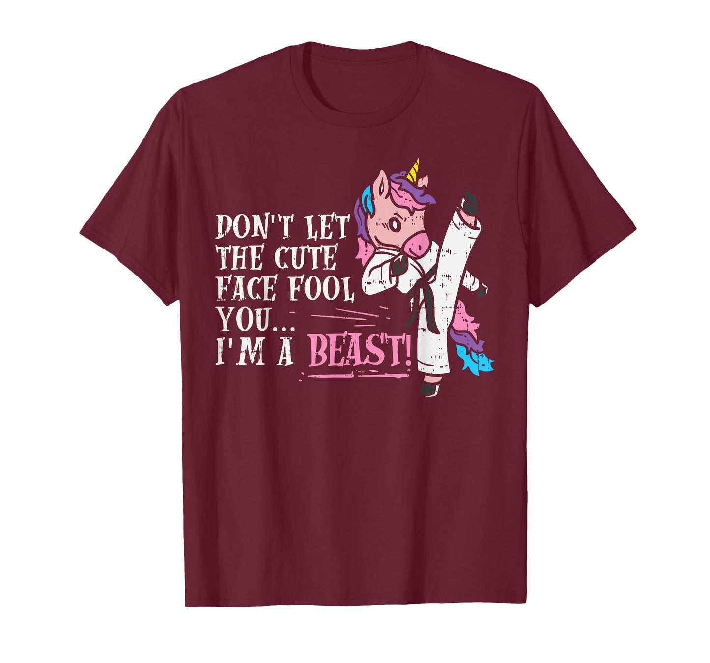 Karate Unicorn Cute Face Beast Taekwondo Martial Arts Women T-Shirt