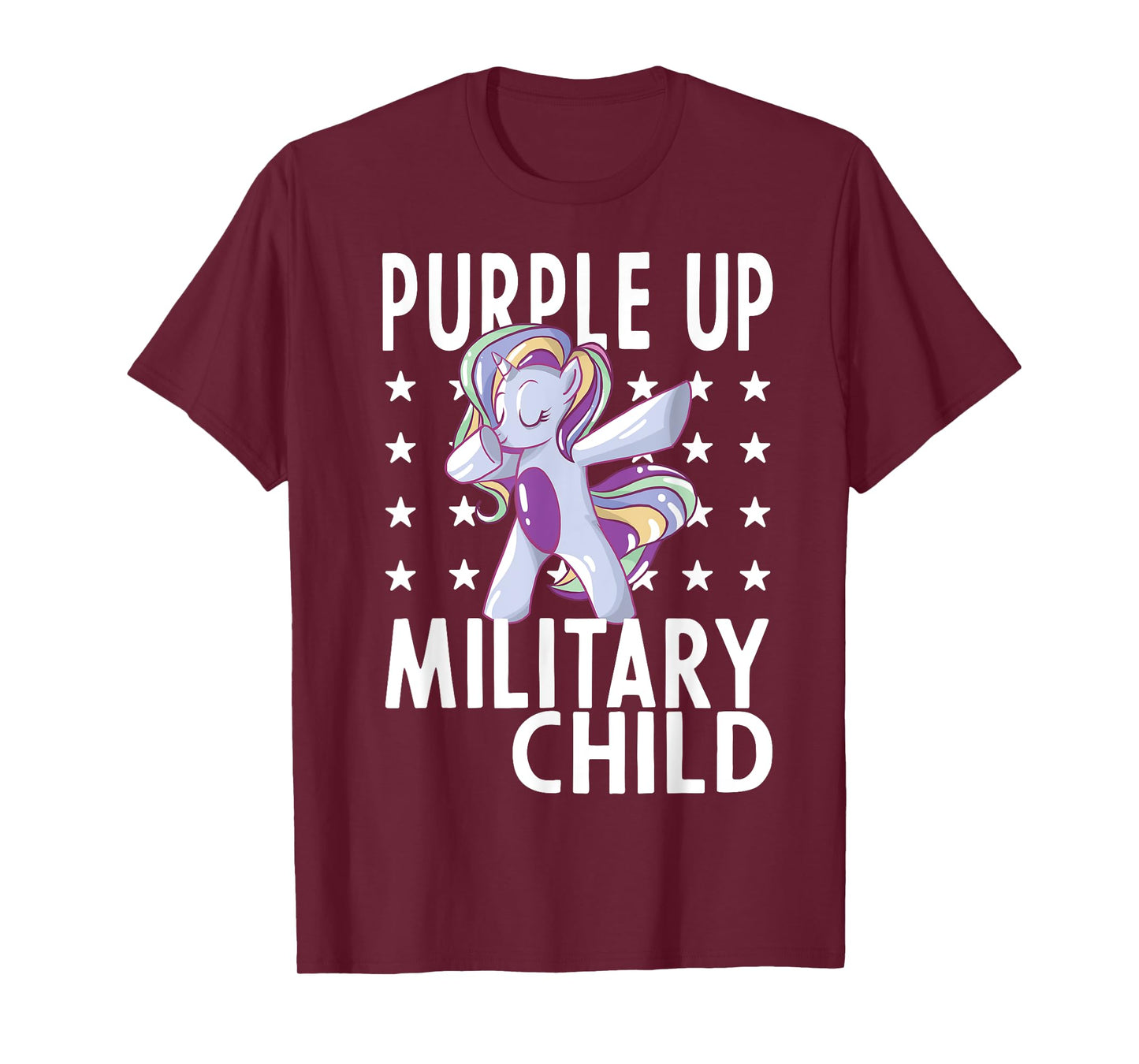 Awareness Month Purple Up Military Child 2023 Unicorn Kids T-Shirt