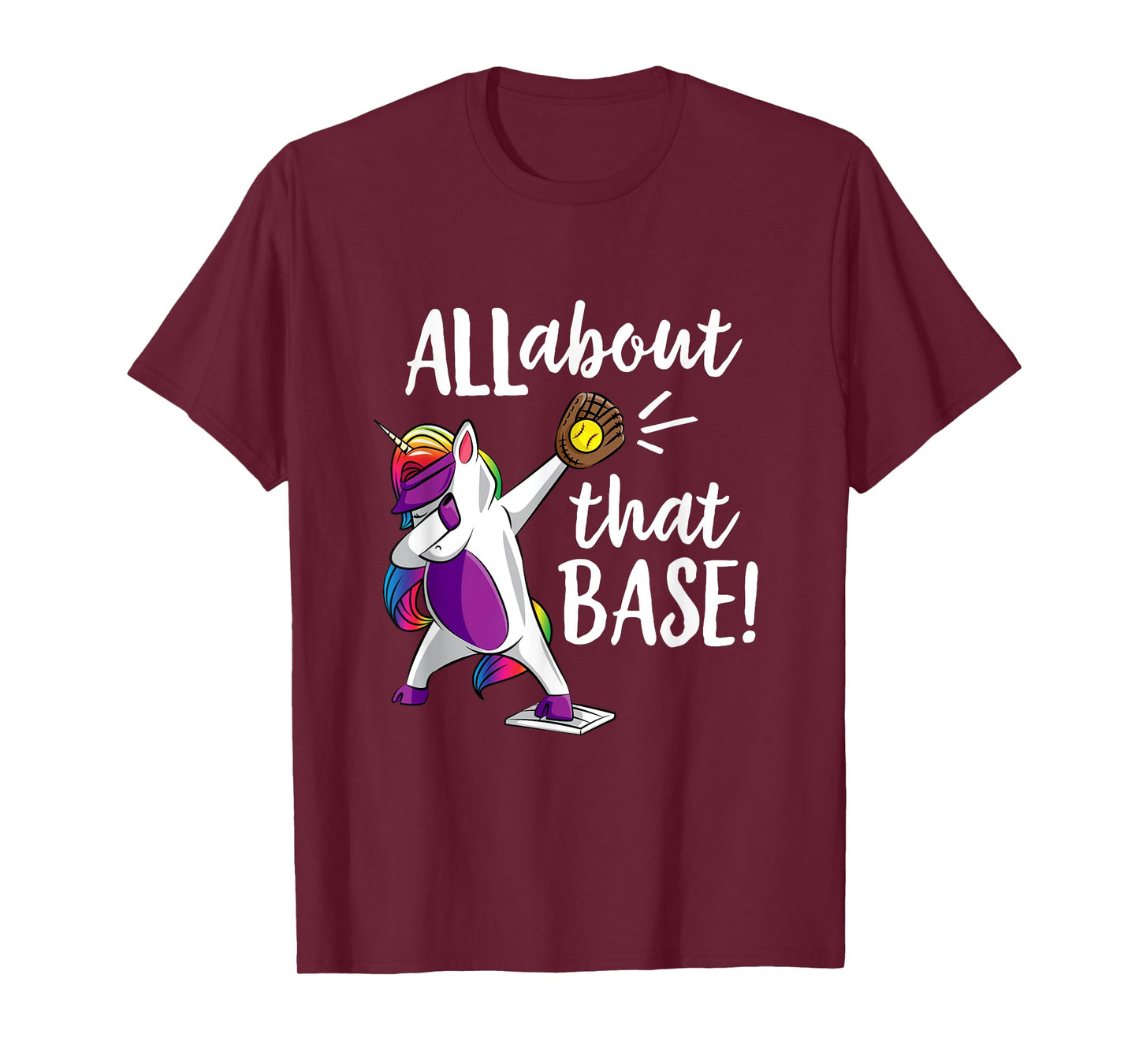 Dabbing Unicorn Softball Shirt for Girls Soft Ball Gear Gift T-Shirt