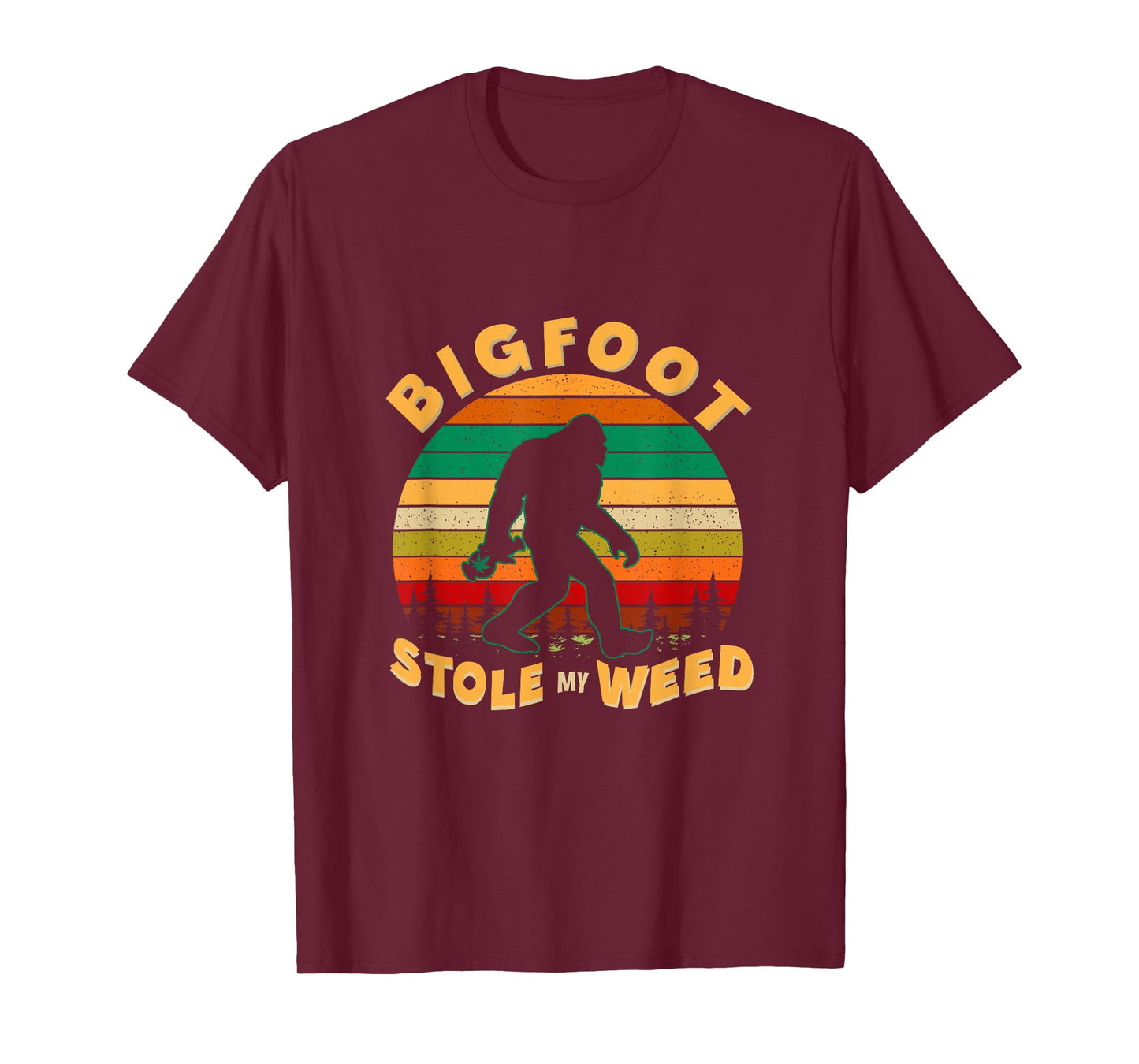 Vintage Bigfoot Stole My Weed Funny 420 Marijuana Men T-Shirt