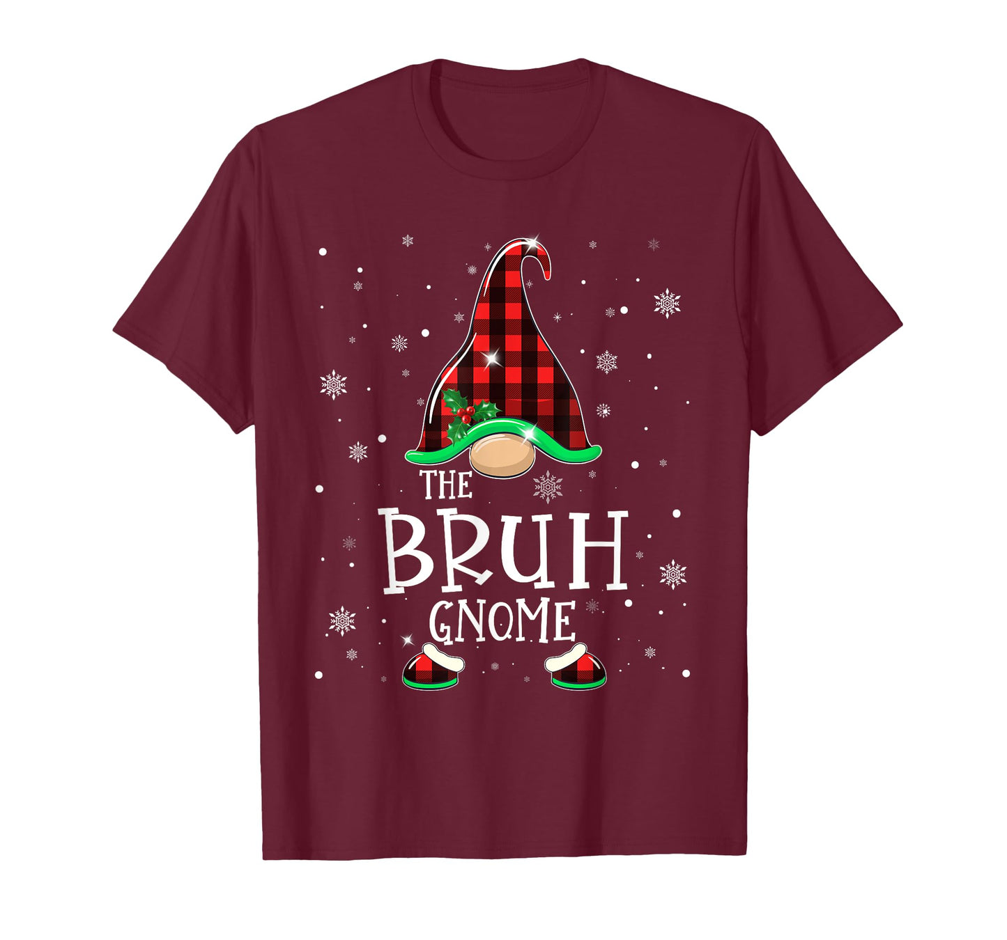 Funny BRUH Gnome Matching Christmas BRO Meme Teens Boys Xmas T-Shirt