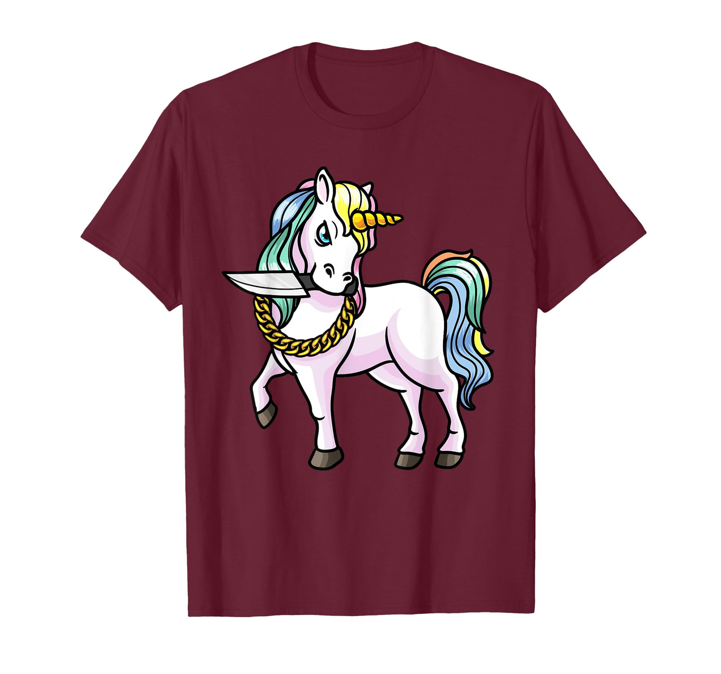 Unicorn With Knife Girls Women T-Shirt