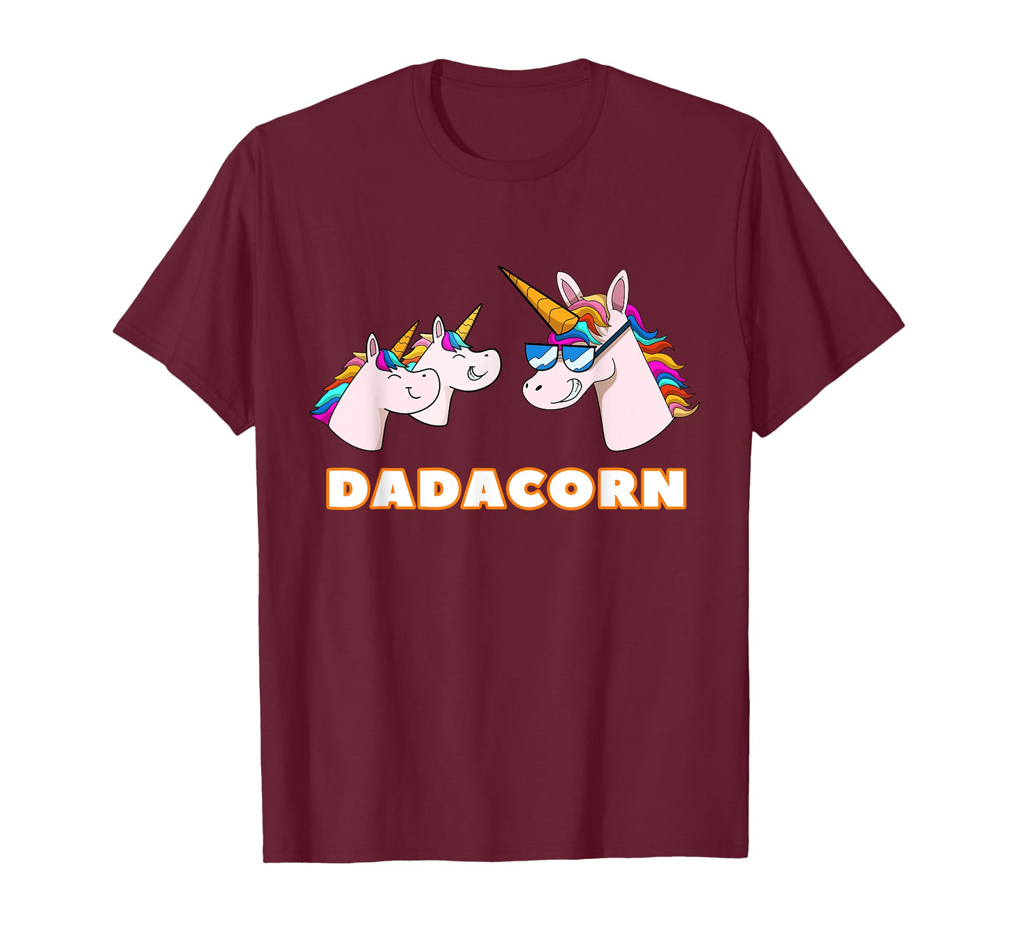 Dadacorn Daddy Unicorn 2 Children Father's Day Dad T-Shirt