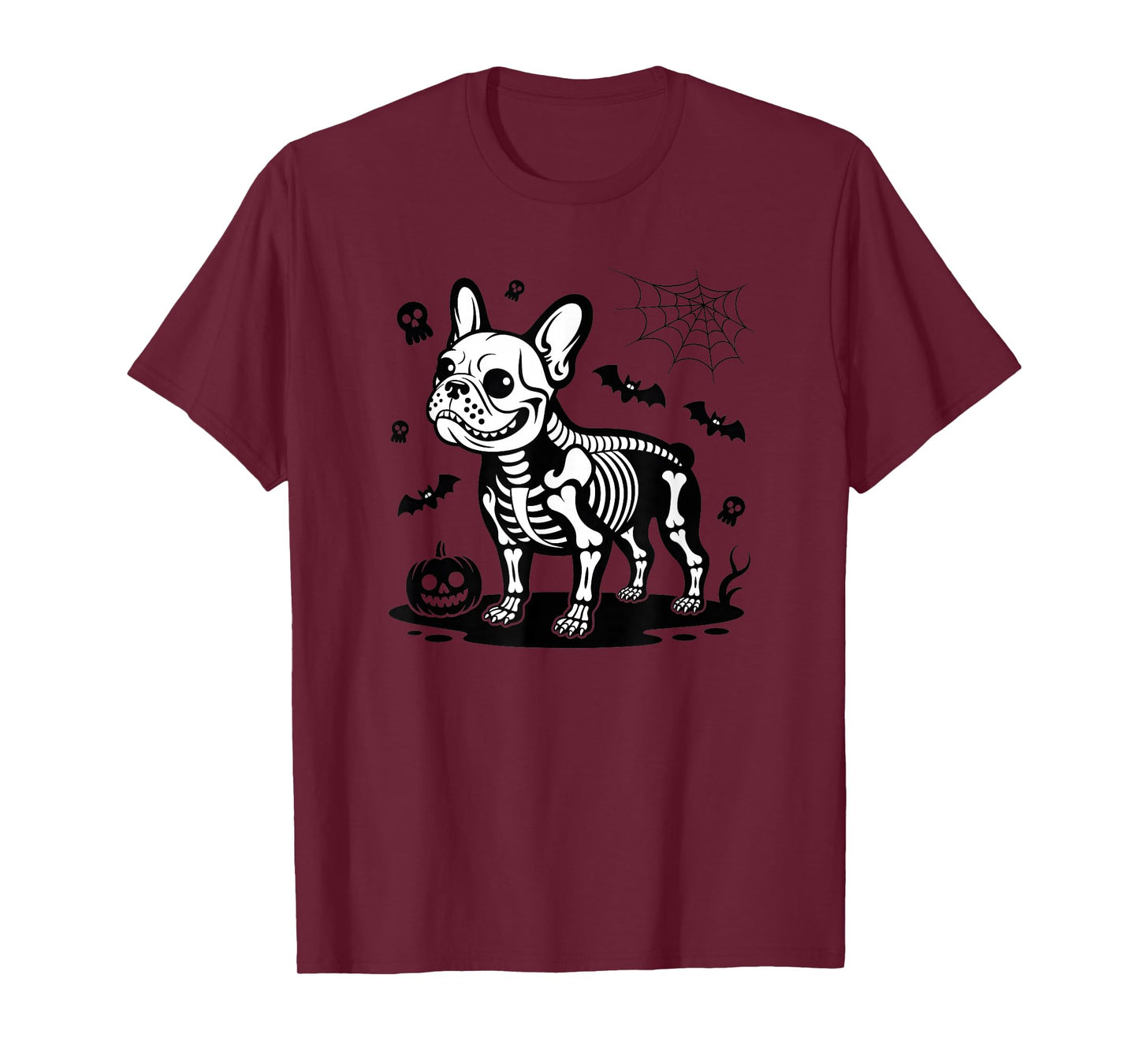 Spooky French Bulldog Skeleton Halloween Dog Bones Frenchie T-Shirt