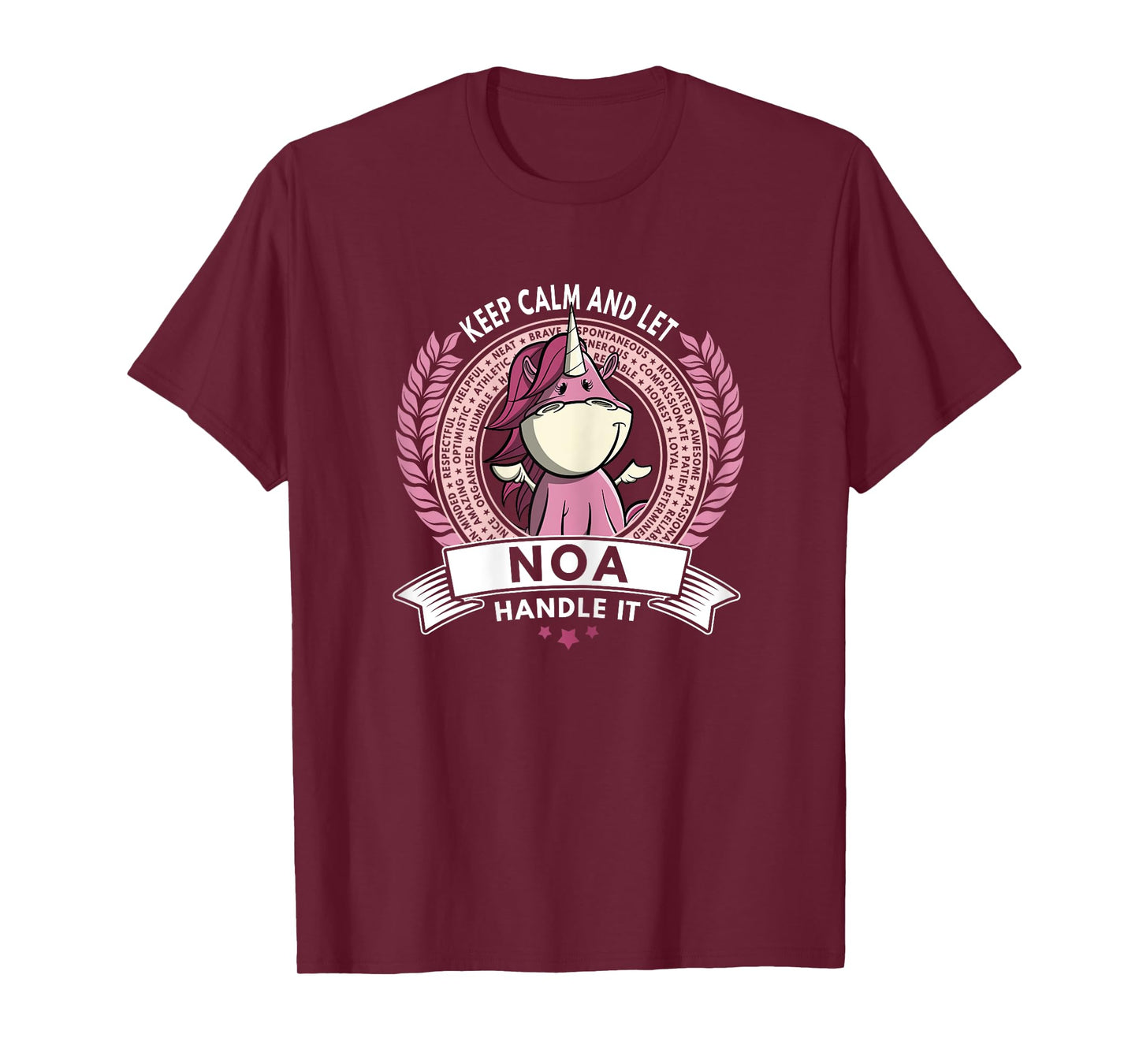 Unicorn Noa Name - Girls Women Personalized Unicorn T-Shirt