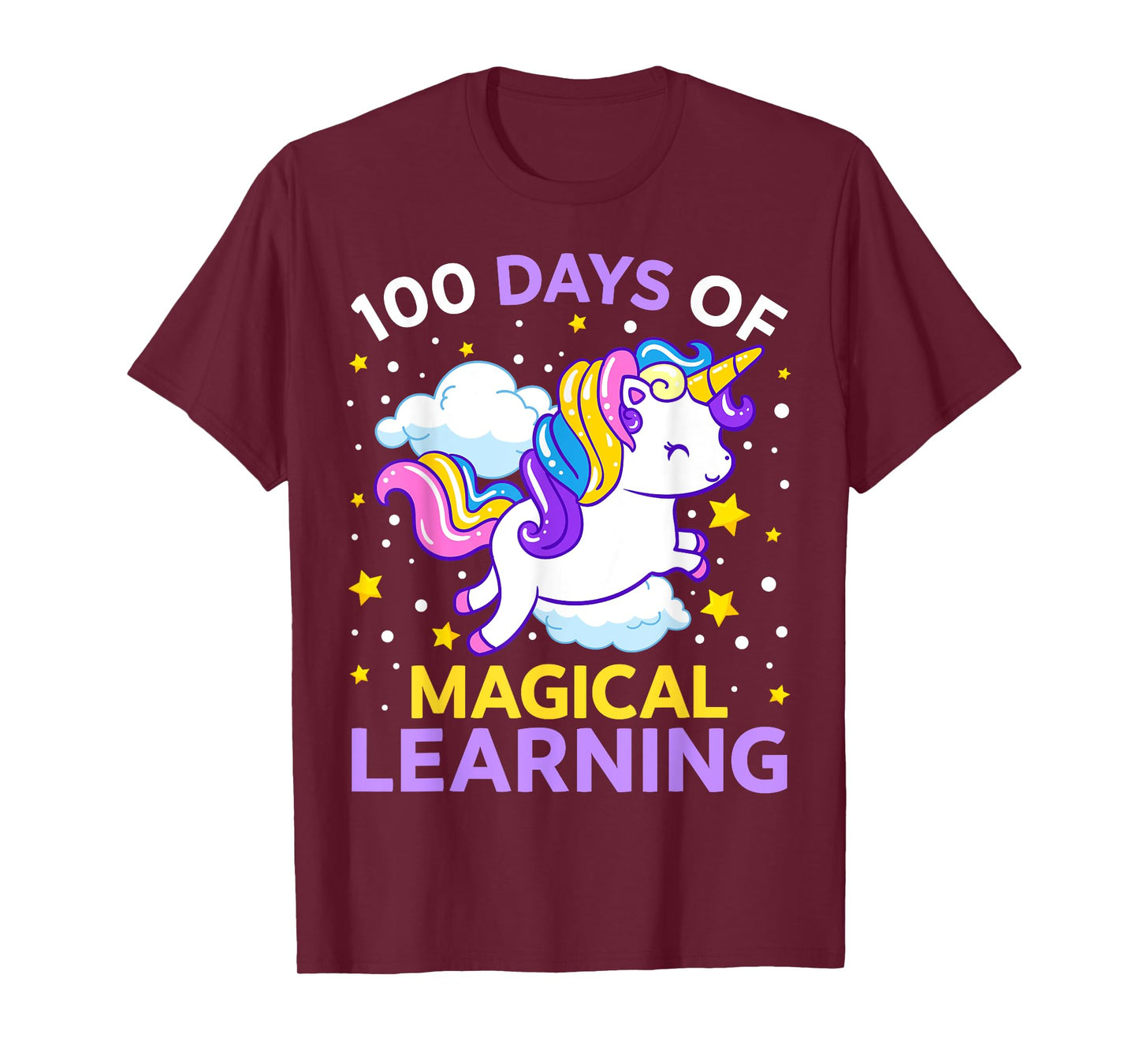 100th Day of School Unicorn Girls 100 Days of Kindergarten T-Shirt