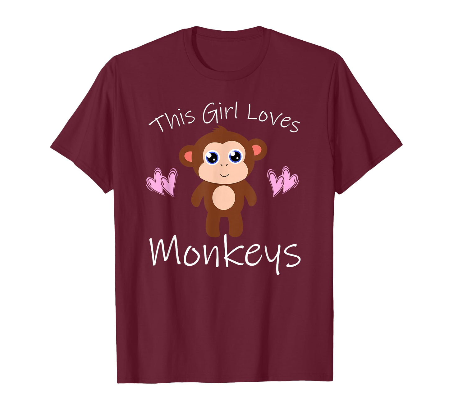 Monkey T-Shirt THIS GIRL LOVES MONKEYS Cute Kids Mom Gift T-Shirt