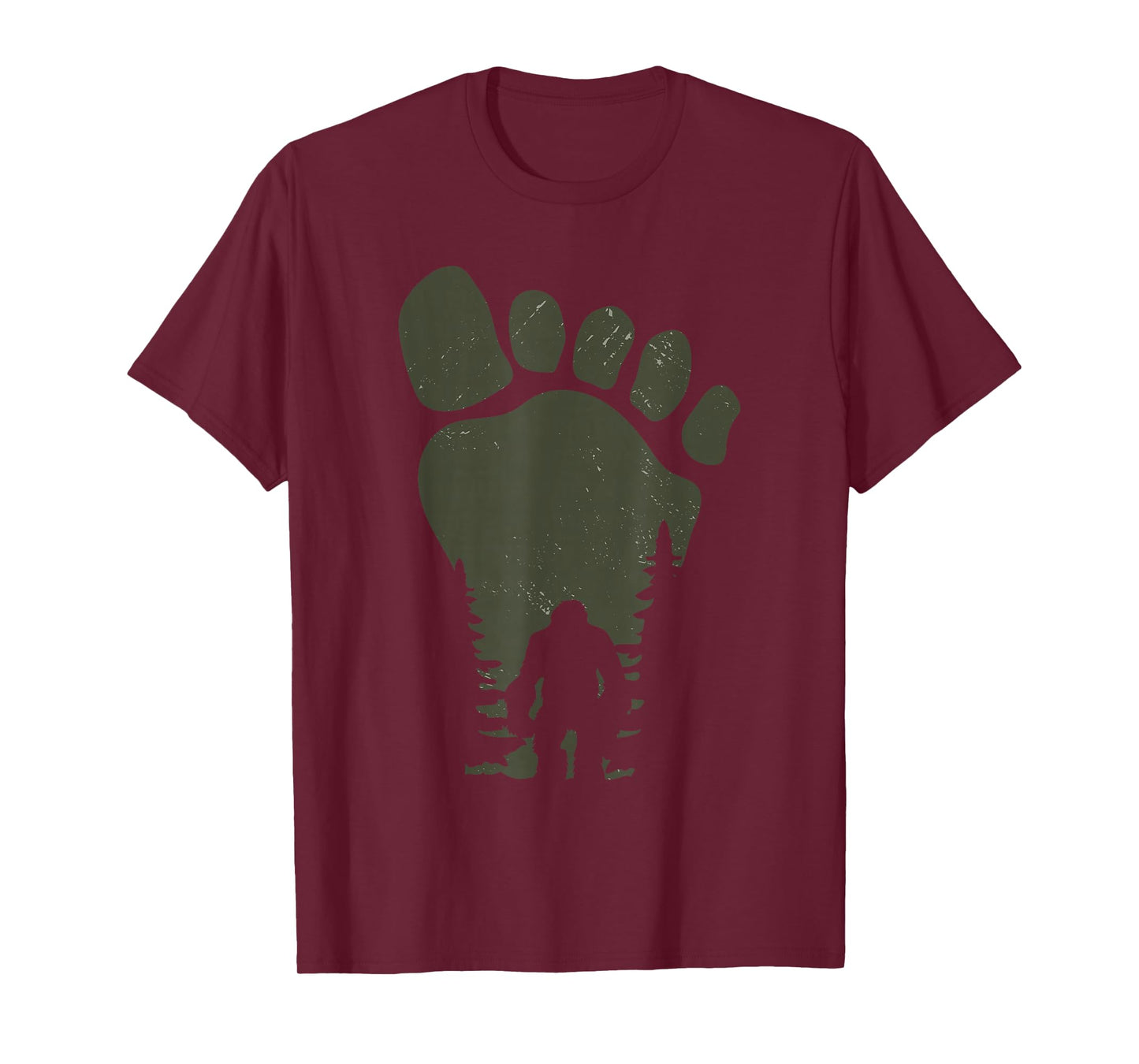 Sasquatch Or Bigfoot In The Forest Footprint T-Shirt
