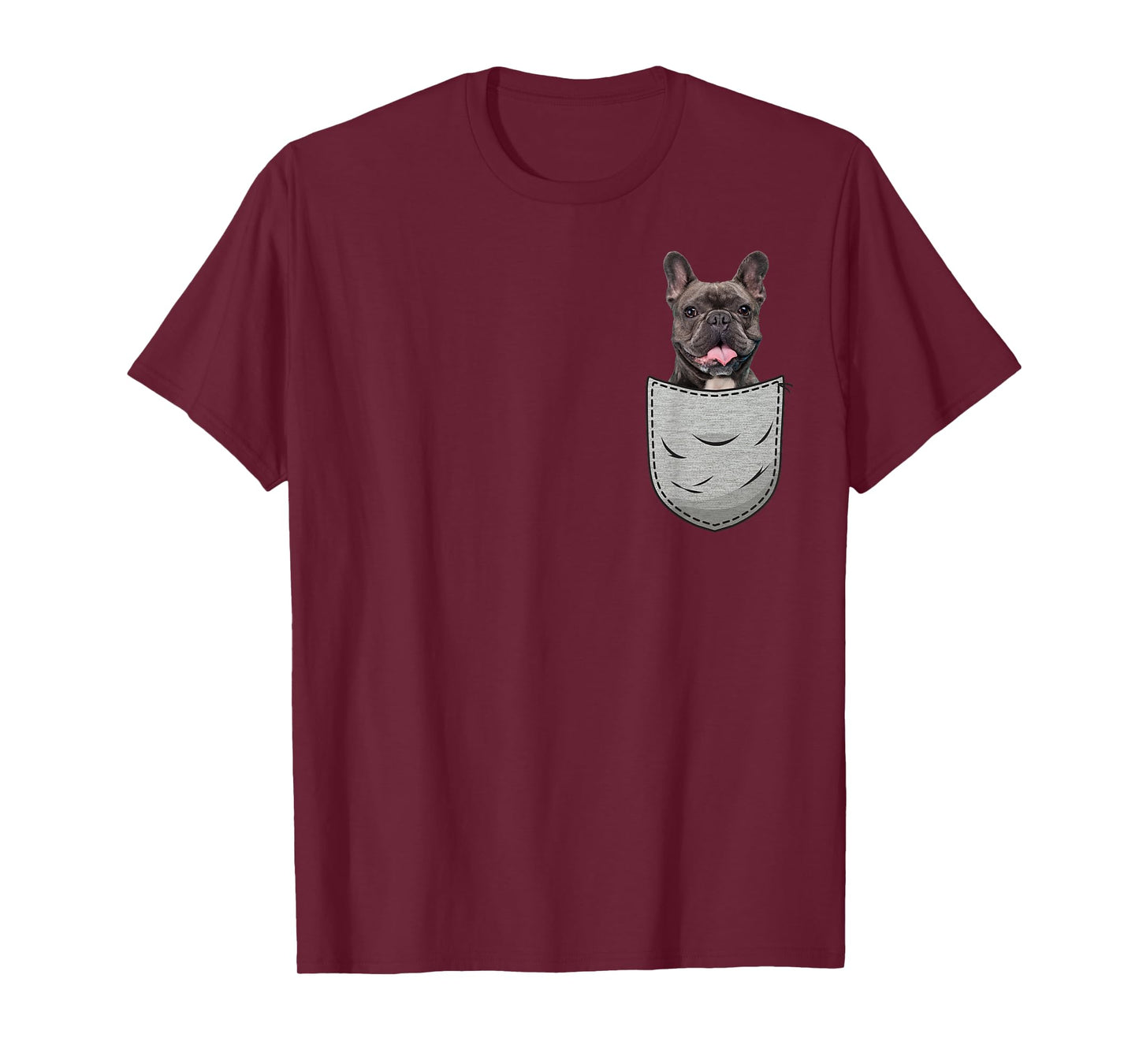 Frenchie French Bulldog Chest Pocket T-Shirt for Men Women Girls Kids