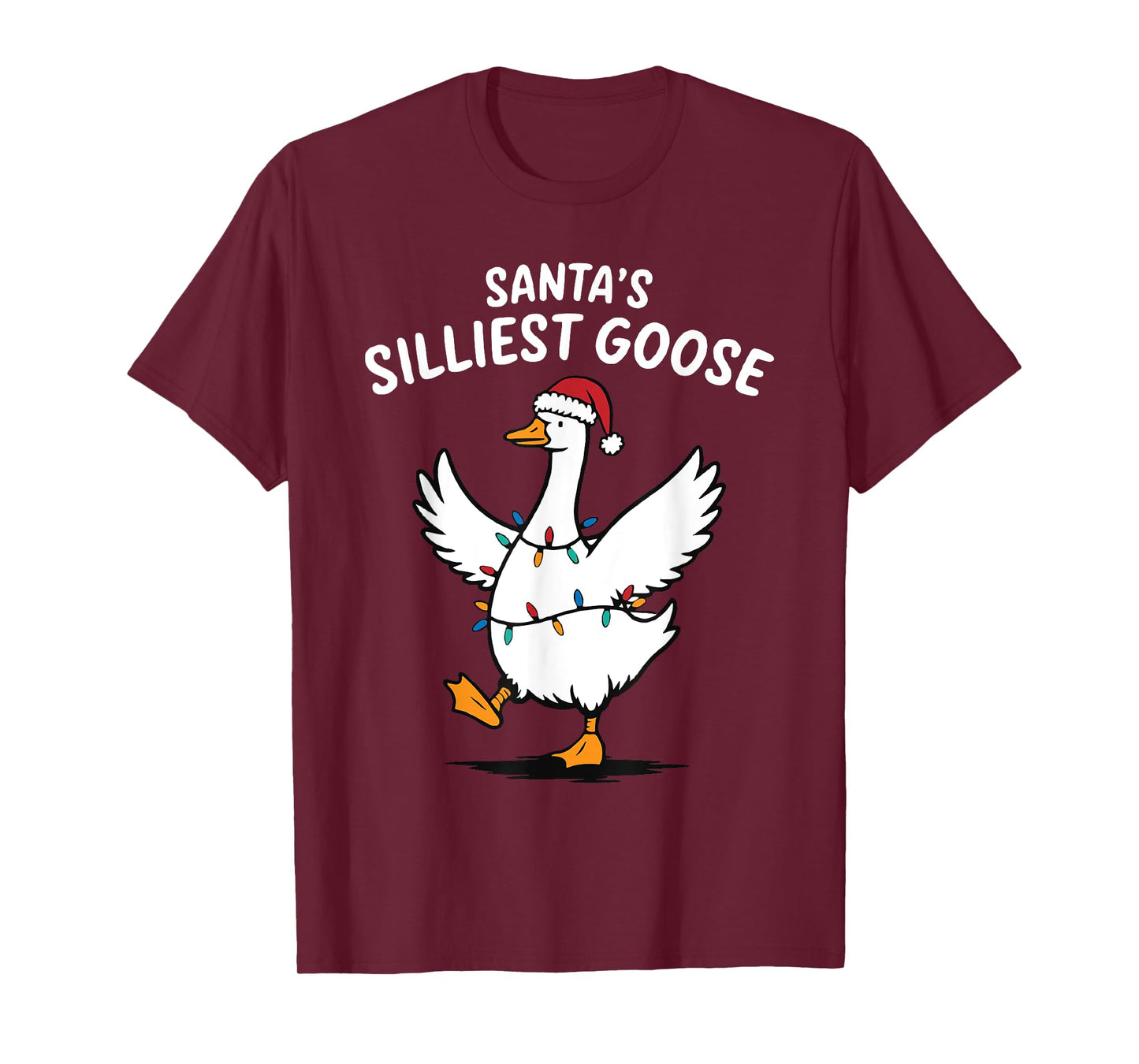 Retro Santa's Silliest Goose Christmas Silly Goose Xmas T-Shirt