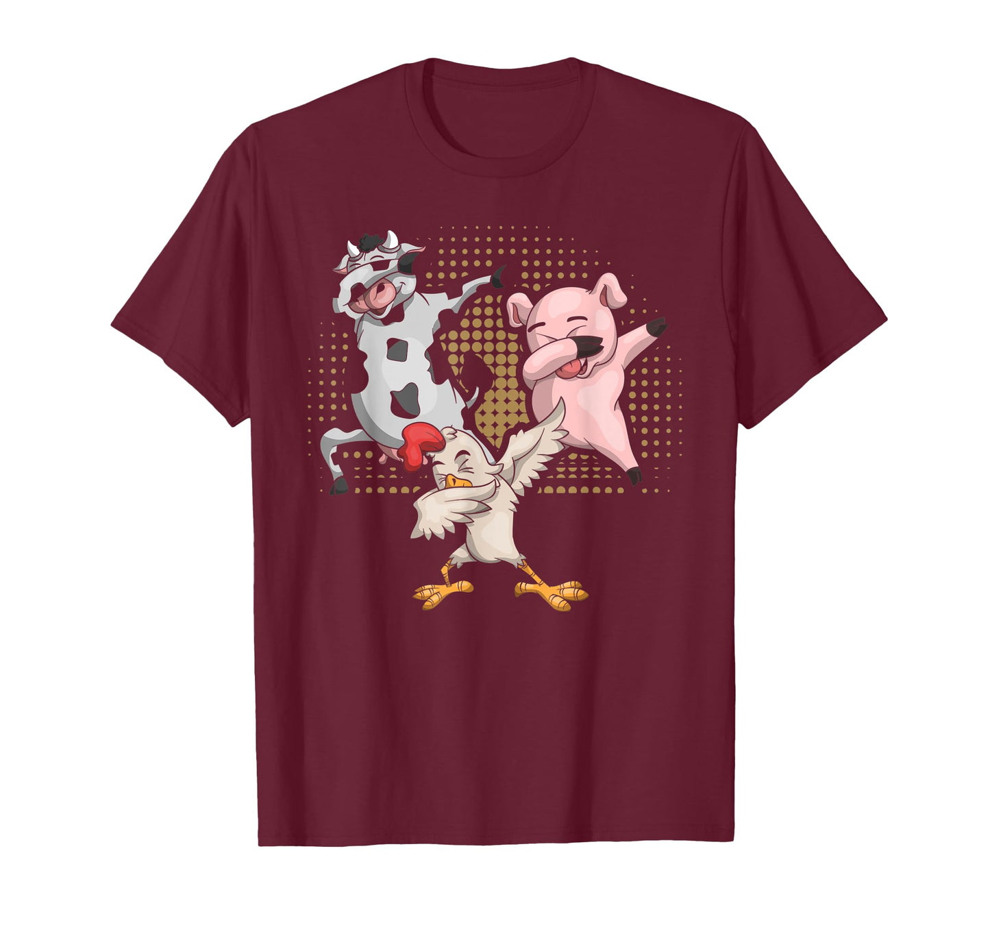 Dabbing Chicken Pig Cow Funny Farm Animal T-Shirt