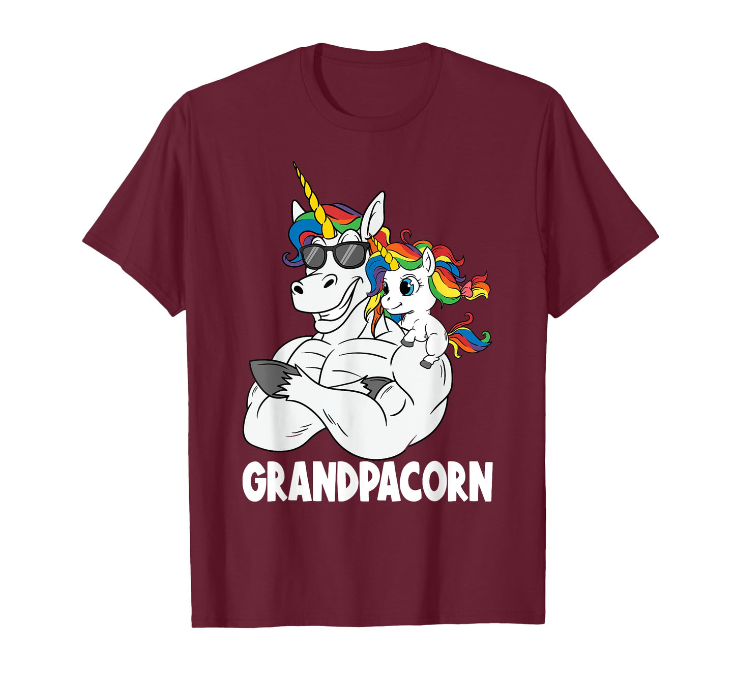 Muscle Grandpa Unicorn Old Pops Grandpacorn Grandfather T-Shirt