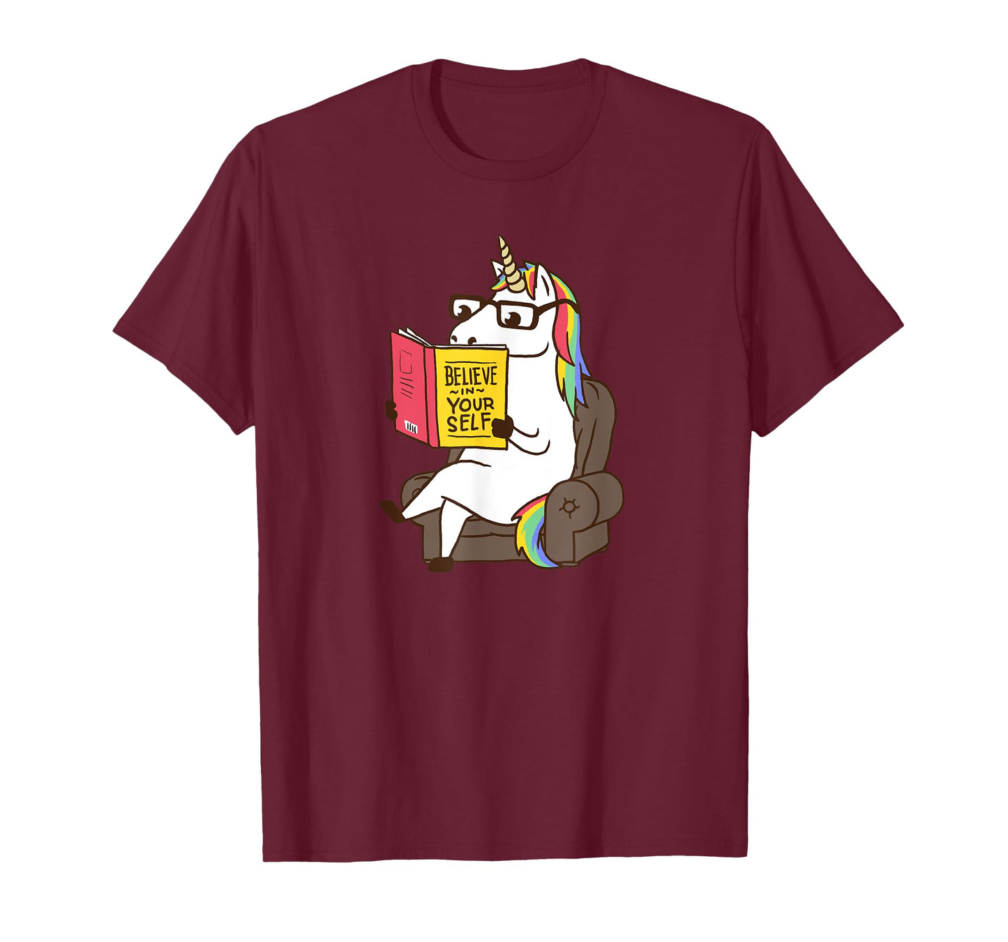Unicorn Shirt Believe in Yourself Motivational Book Lover T-Shirt