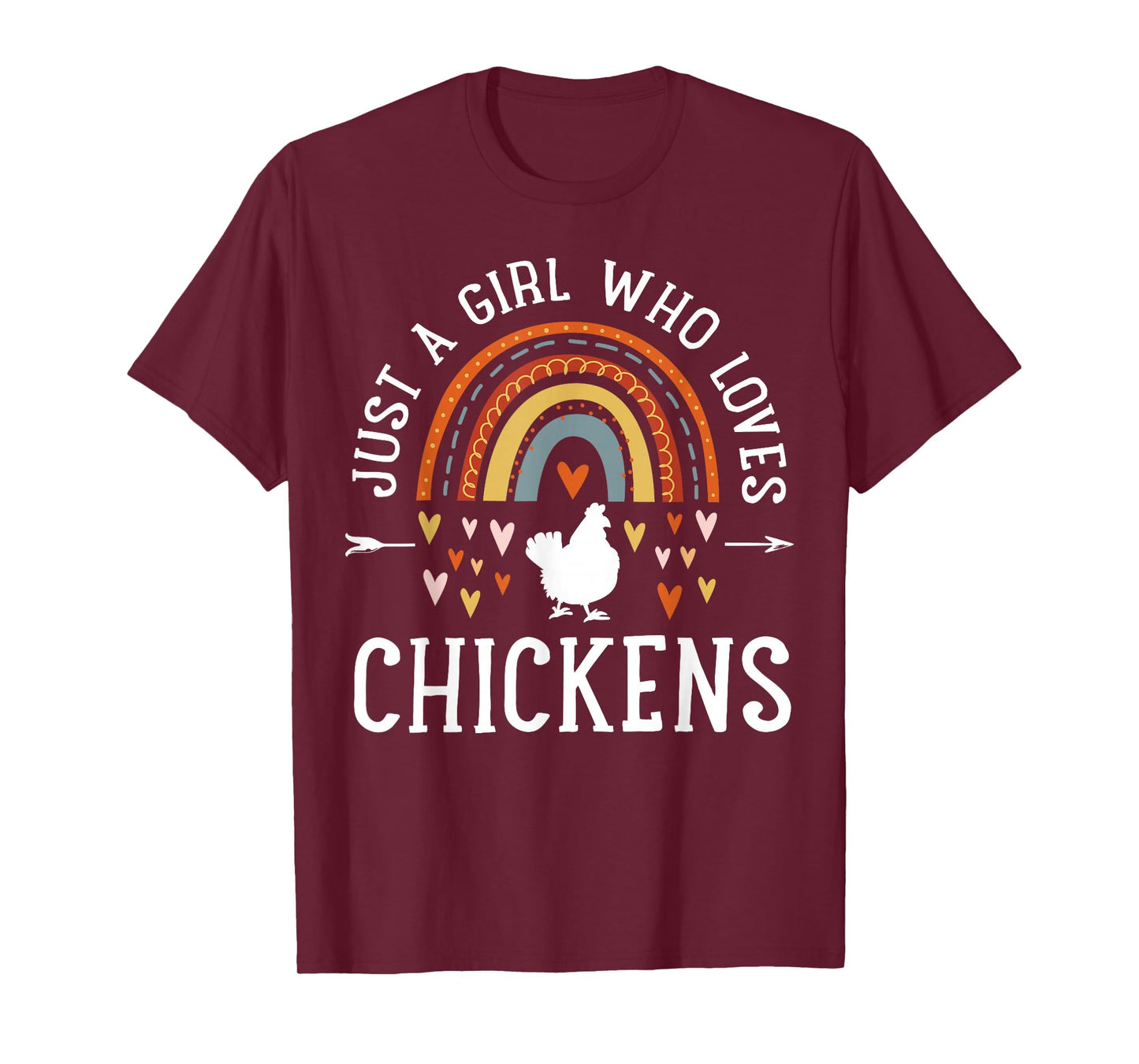Just A Girl Who Loves Chickens Rainbow Gifts Chicken Lover T-Shirt