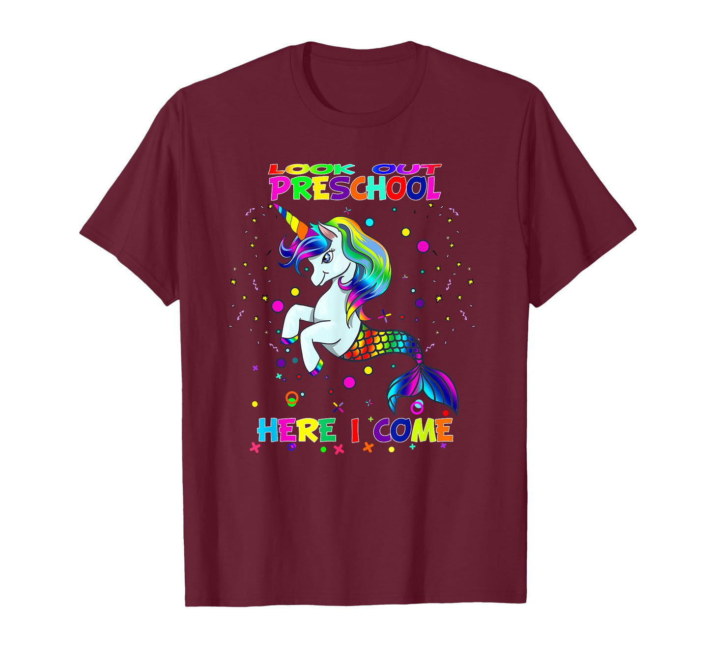 Look Out Preschool Here I Come Kids Mermicorn Unicorn T-Shirt