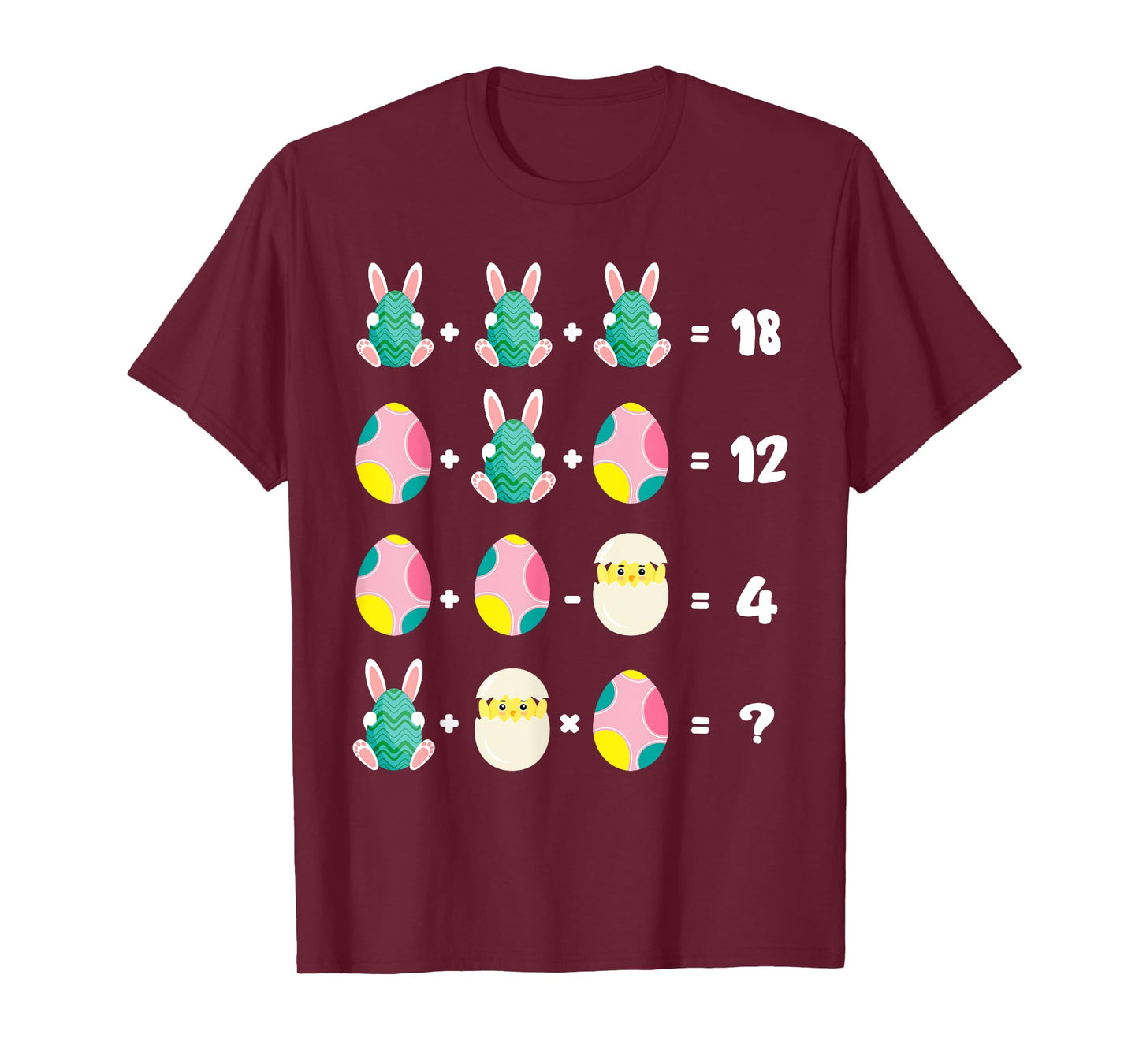 Order Of Operations Quiz Math Teacher Easter Chicken Rabbit T-Shirt