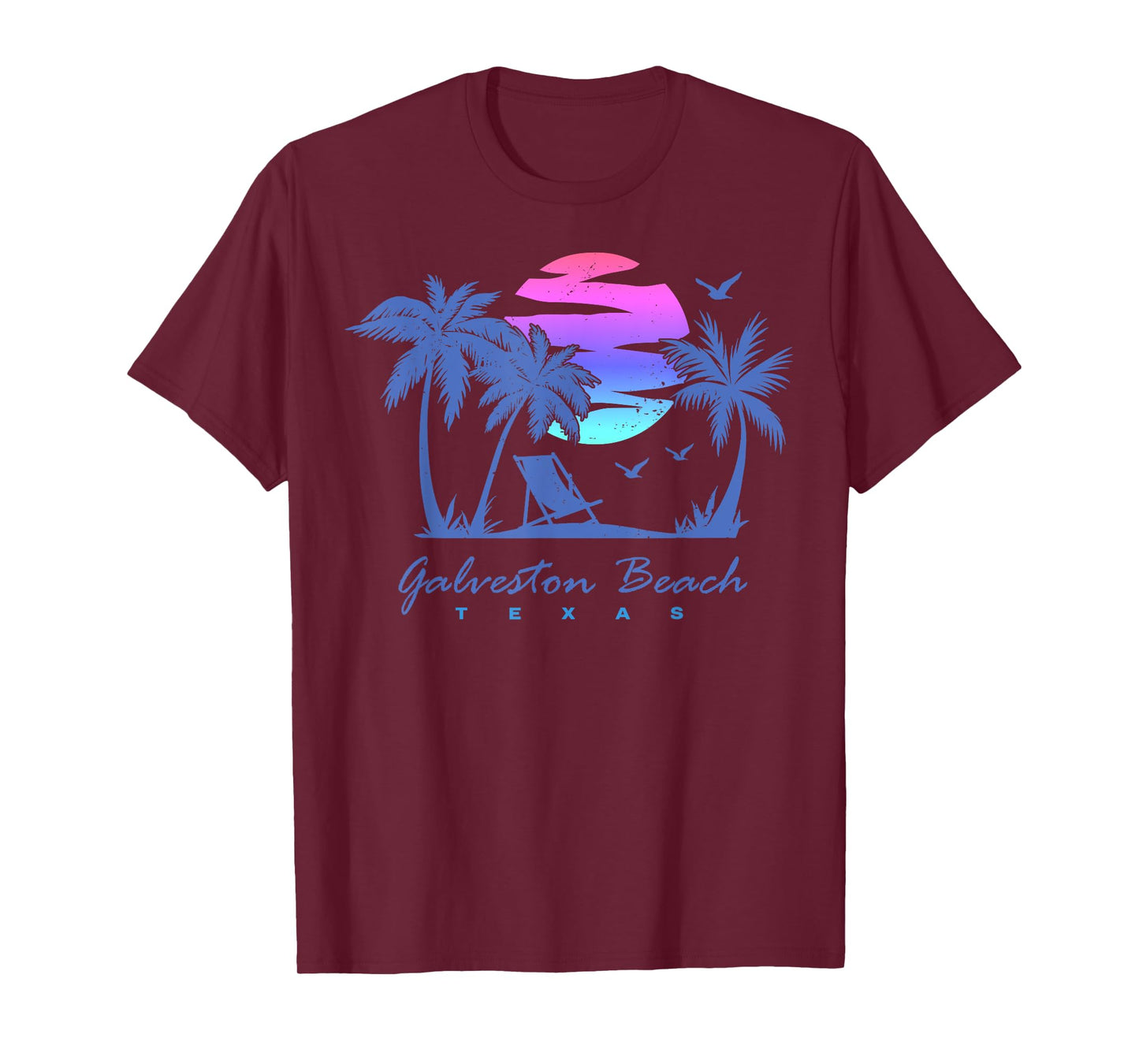 GALVESTON BEACH TEXAS Spring Break Vacation Vintage Sunset T-Shirt