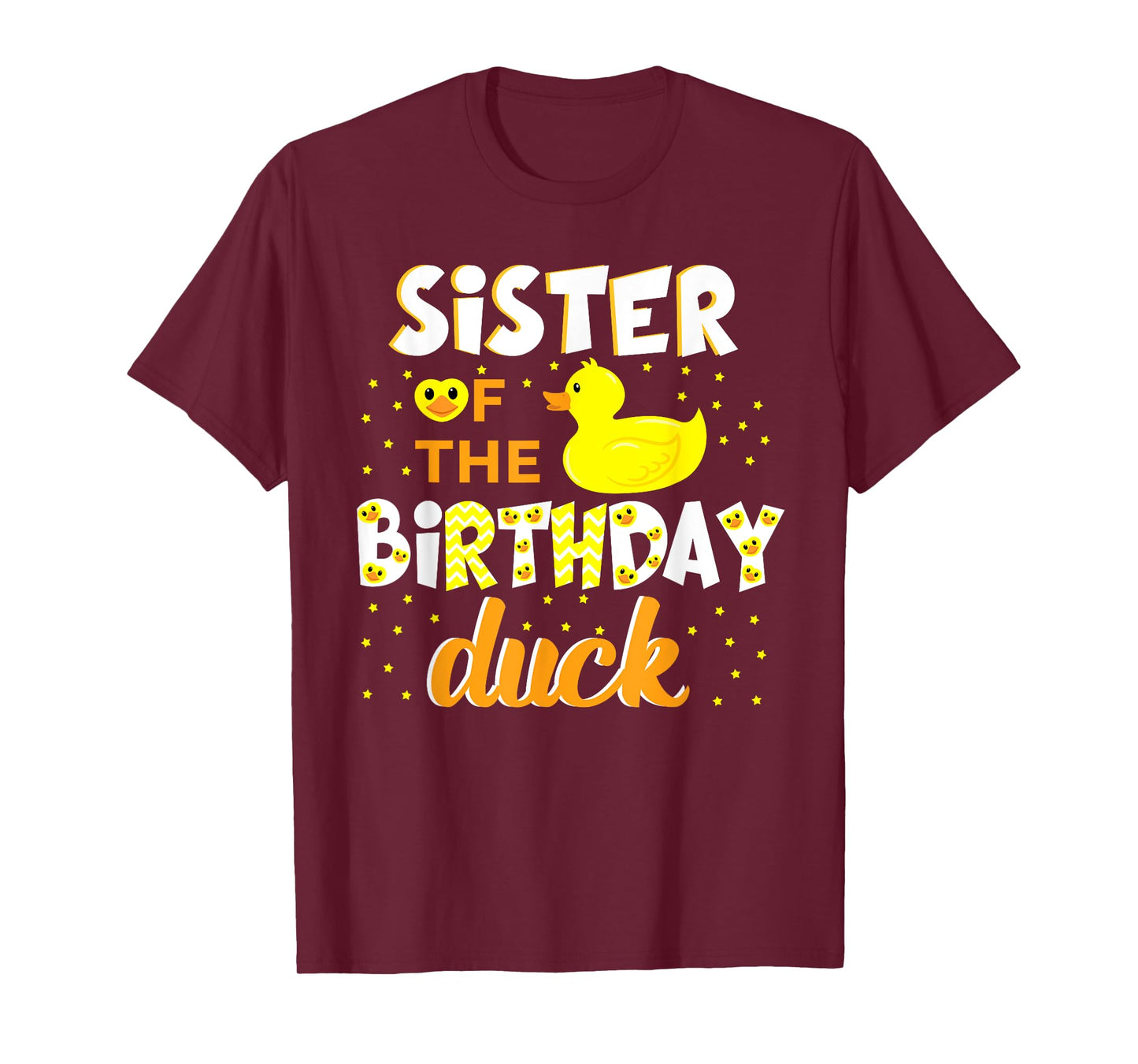 Sister Of The Birthday Duck Yellow Duck Birthday Fun T-Shirt