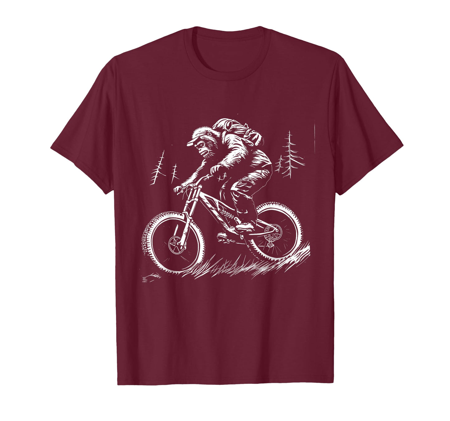 Bigfoot Sasquatch Mountain Bike MTB Downhill Biker Funny T-Shirt