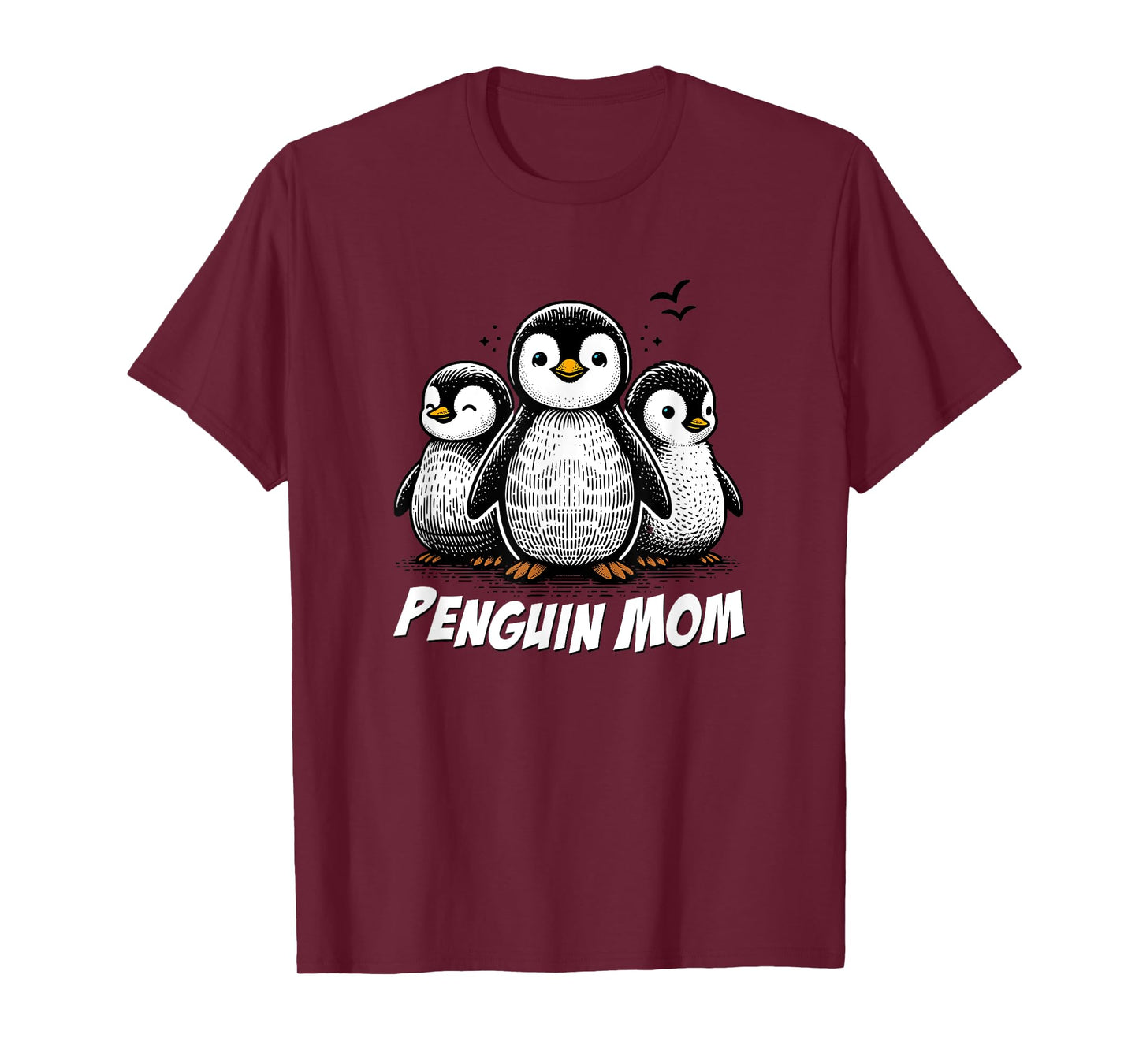 Cute Penguin Art, Penguin Lovers Mom Graphic T-Shirt