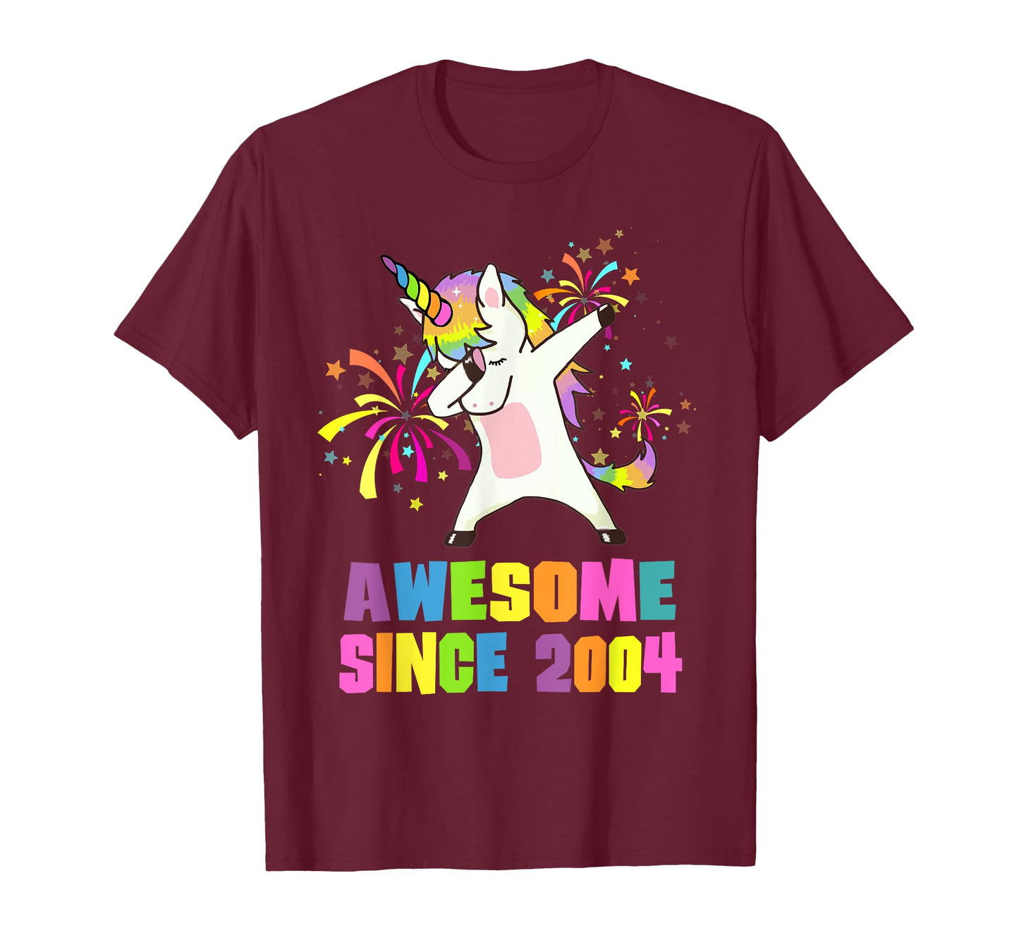 21 Years Old Awesome Since 2004 Unicorn 21st Birthday T-Shirt