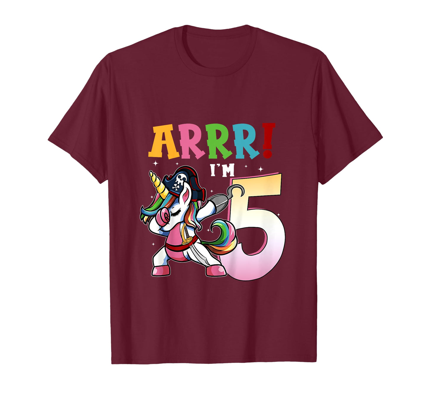 ARR I'M 5 Birthday Pirate Tees I 5th Birthday Unicorn Dance T-Shirt