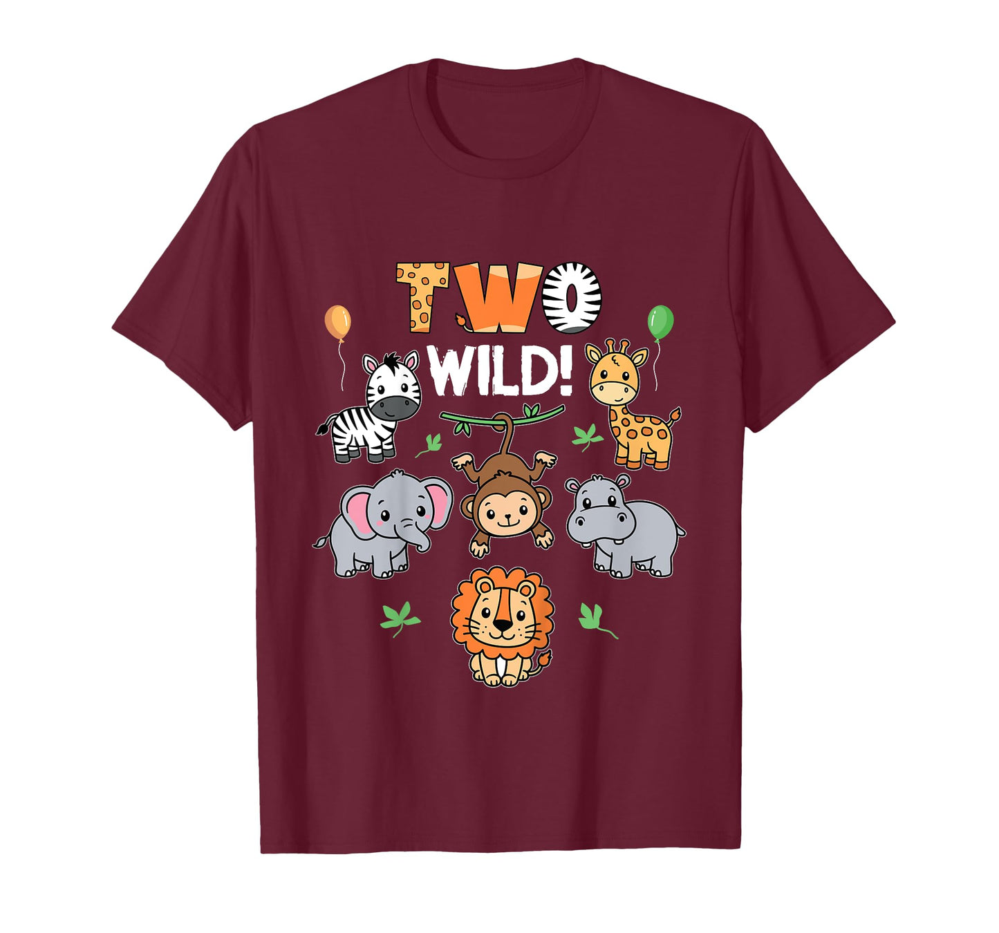 Kids 2nd Birthday Boy Girl Two Wild Jungle Zoo Animals Birthday T-Shirt