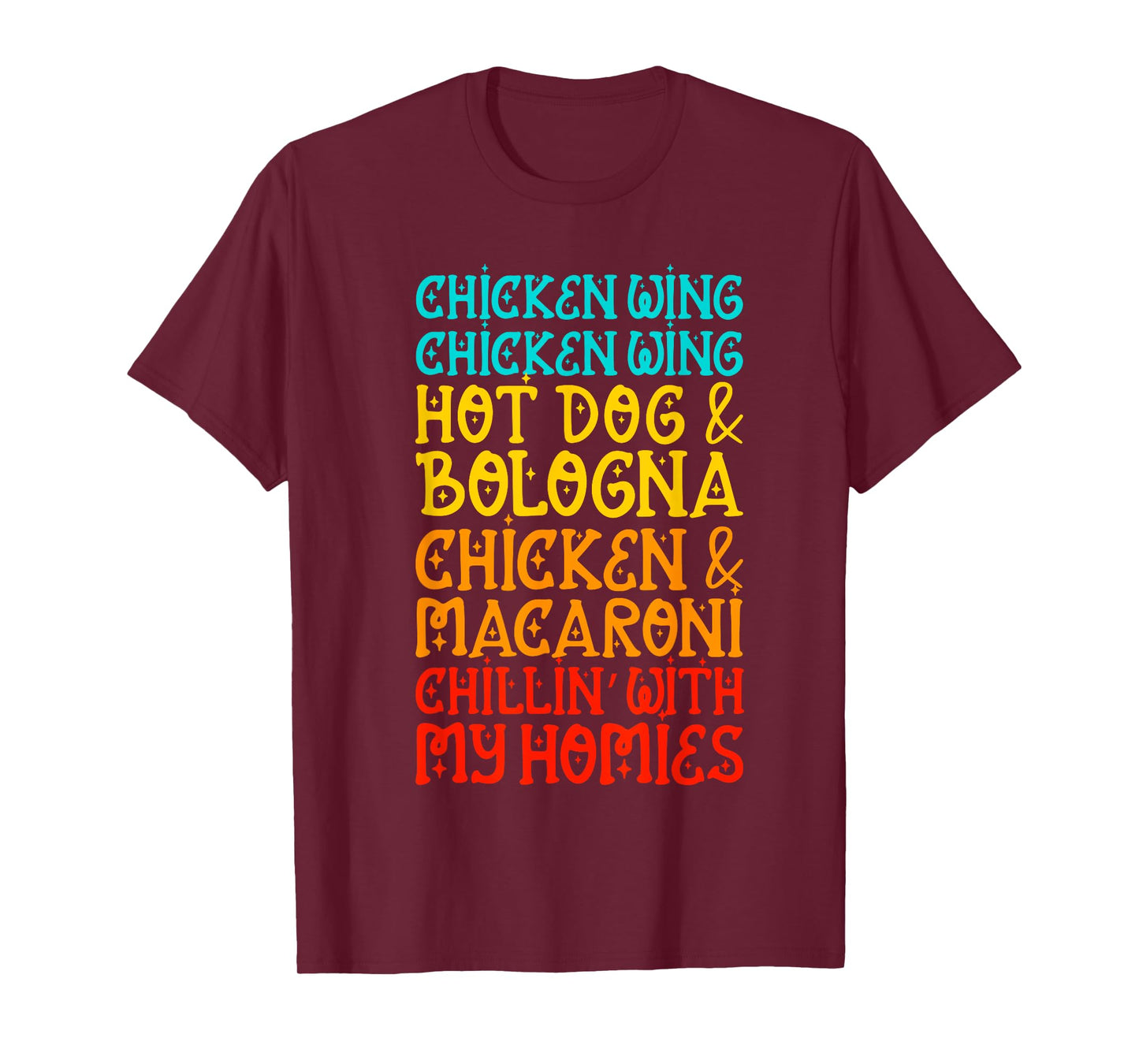 Chicken Wing Chicken Wing Hot Dog and Bologna Shirt Funny T-Shirt for Men Women Kids