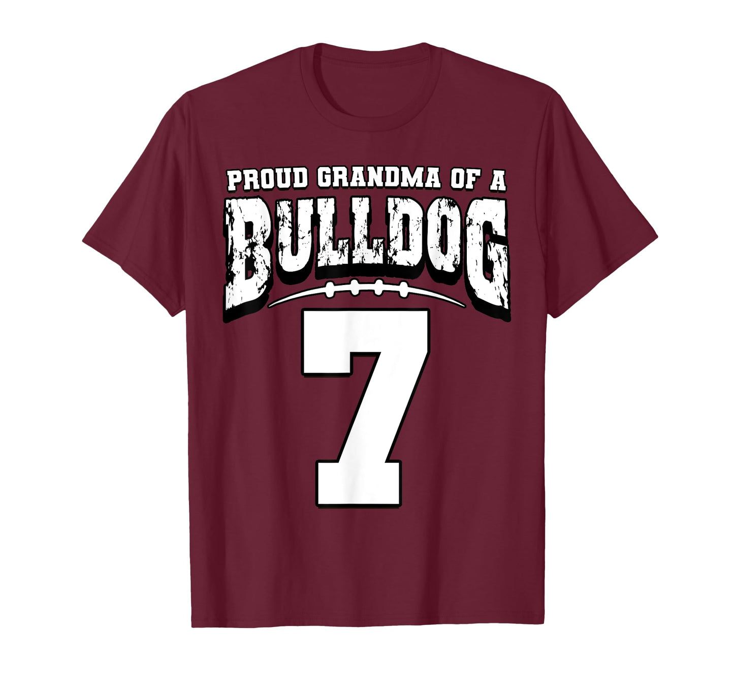 Proud Bulldog Football Grandma Of Player 7 T-Shirt