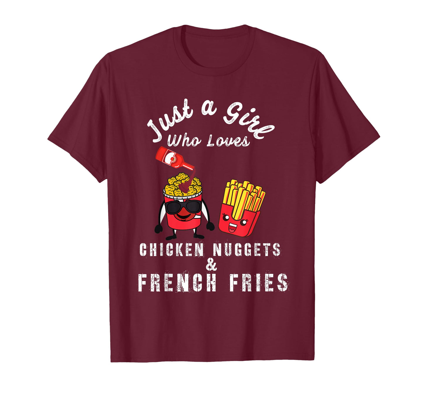 Just a Girl Loving Chicken Nuggets & Fries, Fast Food Meme T-Shirt