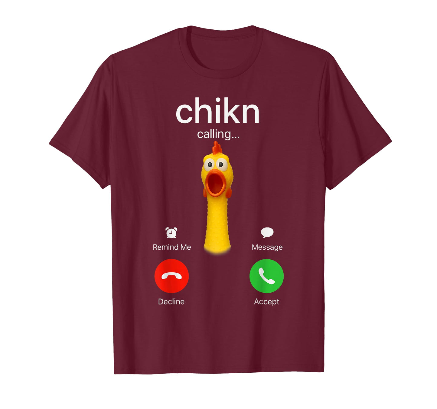 Funny Rubber Chicken Incoming Call Meme Graphic T-Shirt