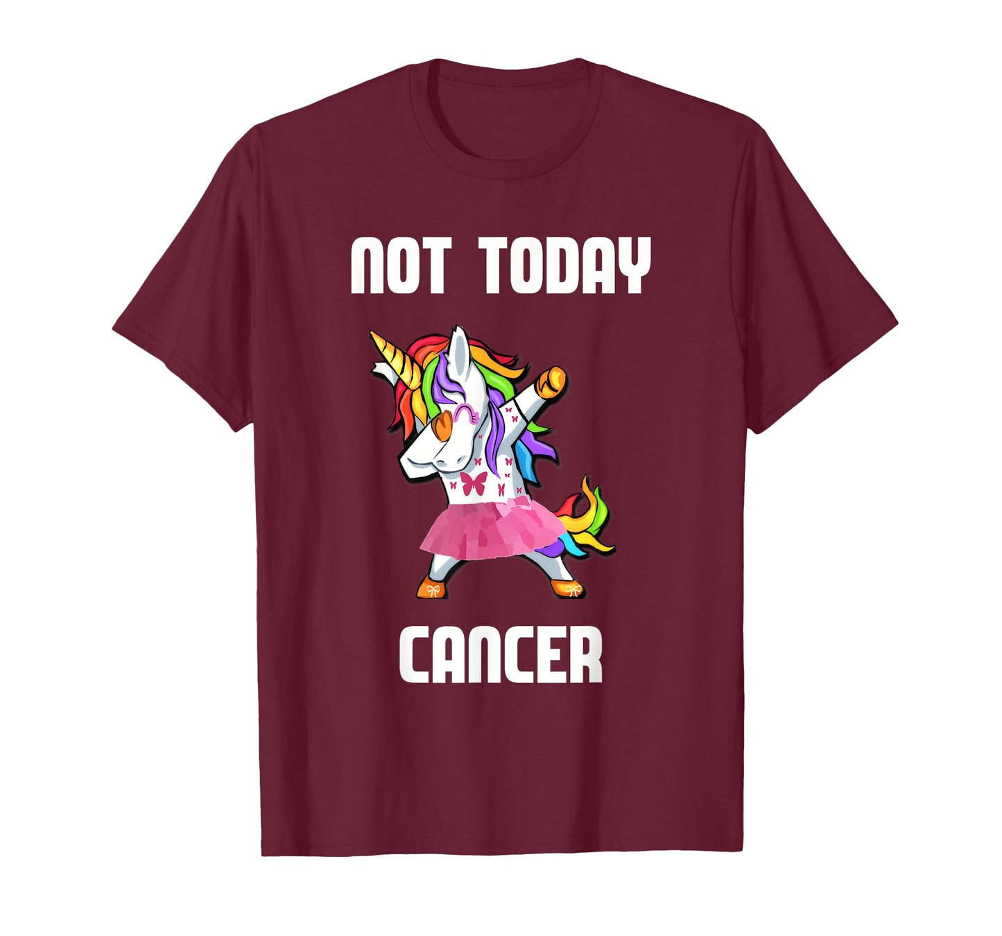 Not Today Cancer Dabbing Unicorn Survivor Girls Women TShirt T-Shirt