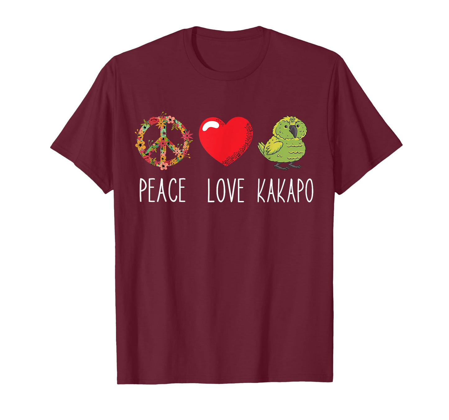 Kakapo Bird Kakapo Parrot Love Peace New Zealand Kakapo T-Shirt