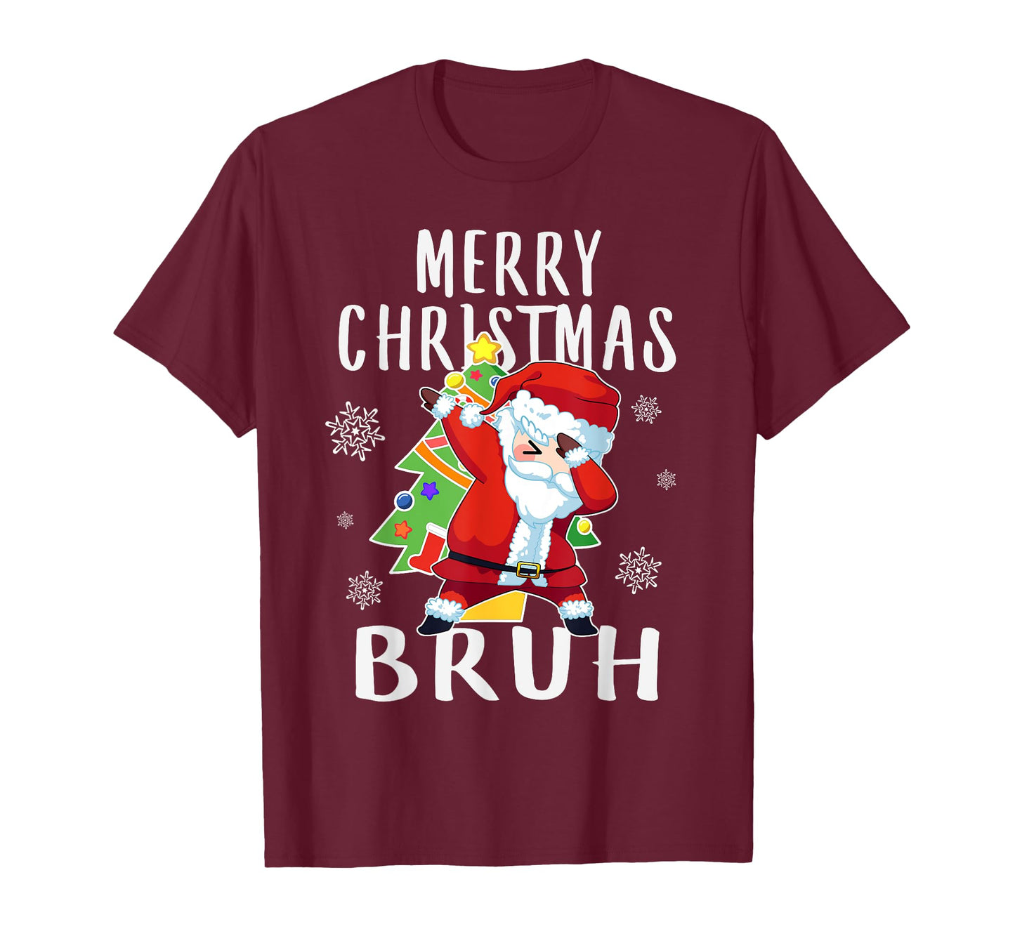 Dabbing Santa Merry Christmas Bruh, Boy Girl Funny T-Shirt