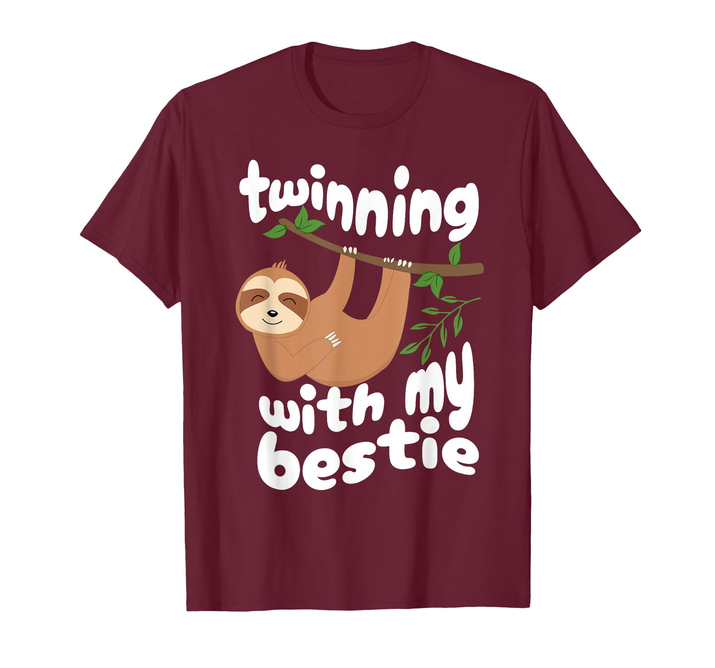 Cute Twinning Sloth Bestie Spirit Week Twin Day Best Friend T-Shirt