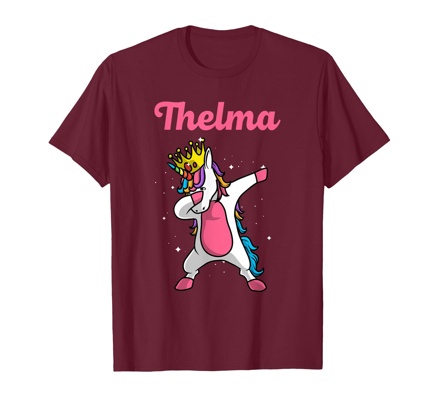 THELMA Gift Name Personalized Birthday Dabbing Unicorn Queen T-Shirt