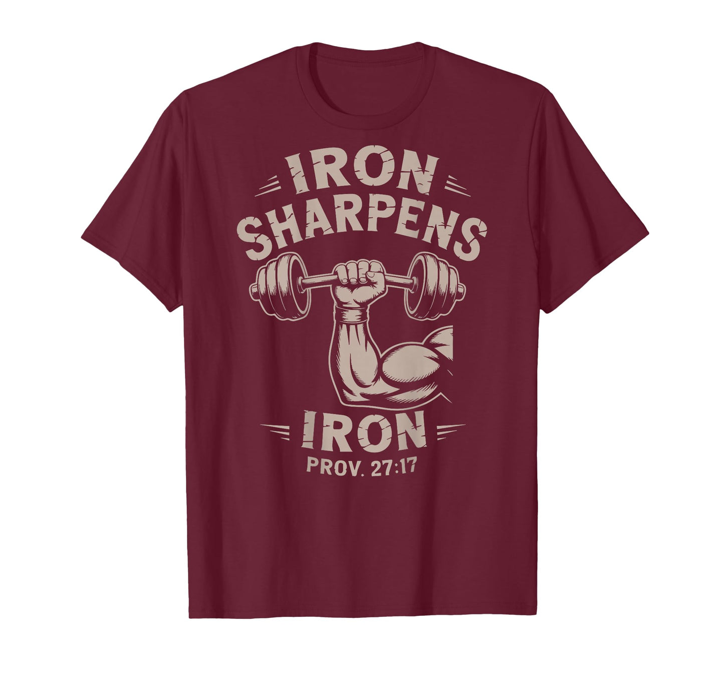 Iron Sharpens Iron Youth Christian Workout Gym Weightlifting T-Shirt