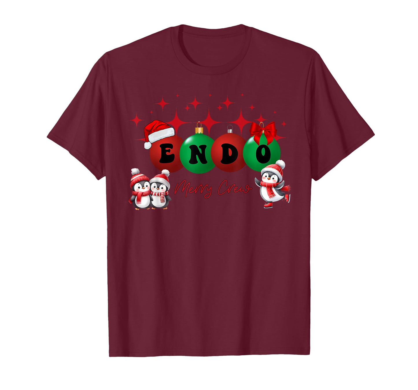 Christmas Endo Crew Endoscopy Nurse GI Colonoscopy Penguin T-Shirt