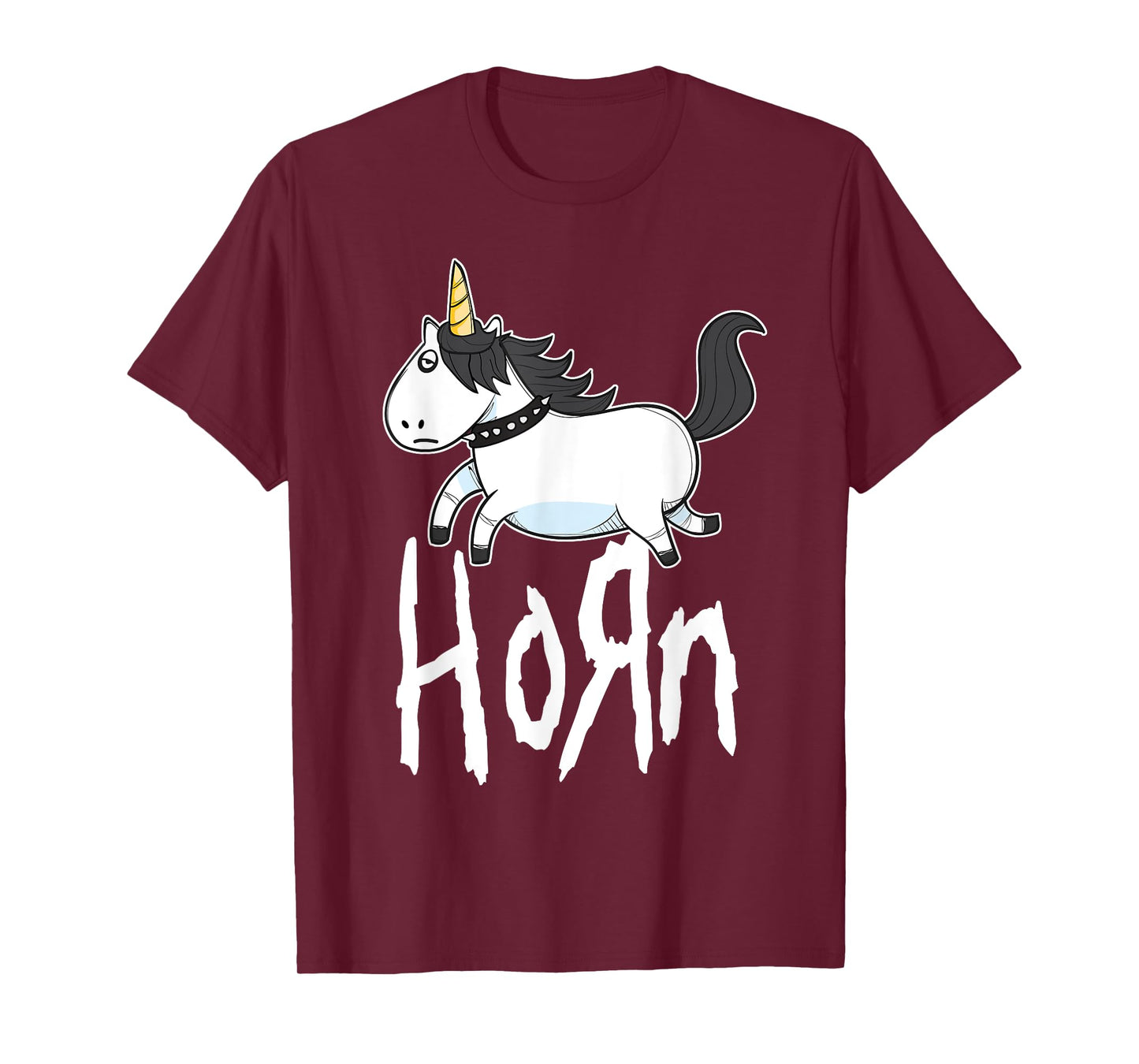 HORN Funny Emo Unicorn Heavy Rock Band Fan T-Shirt T-Shirt