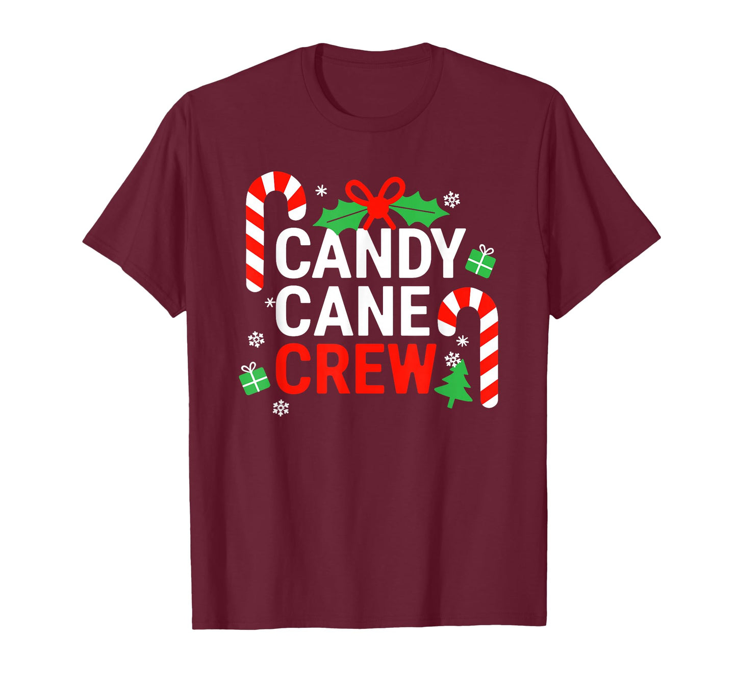 Candy Cane Crew Shirt Adult Men Women Kids Christmas Pajamas T-Shirt