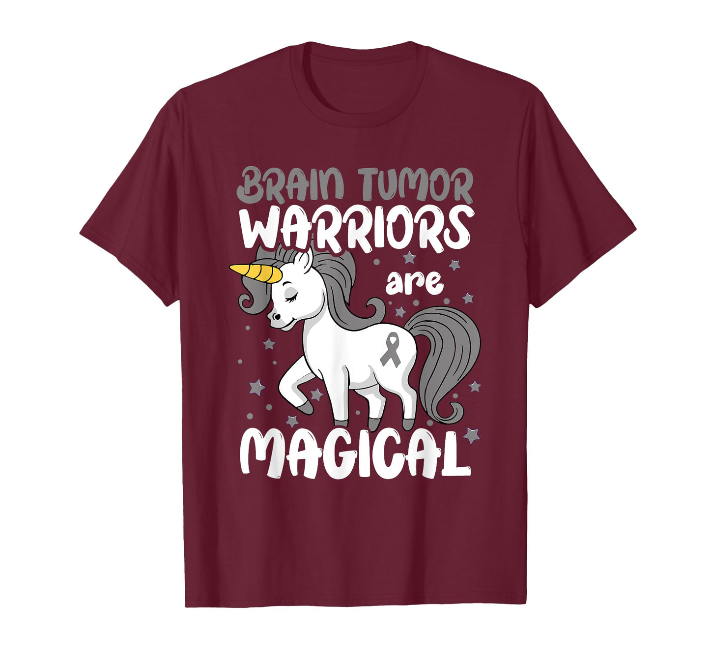 Brain Tumor Warrior Gray Ribbon Brain Tumor Cancer Awareness T-Shirt