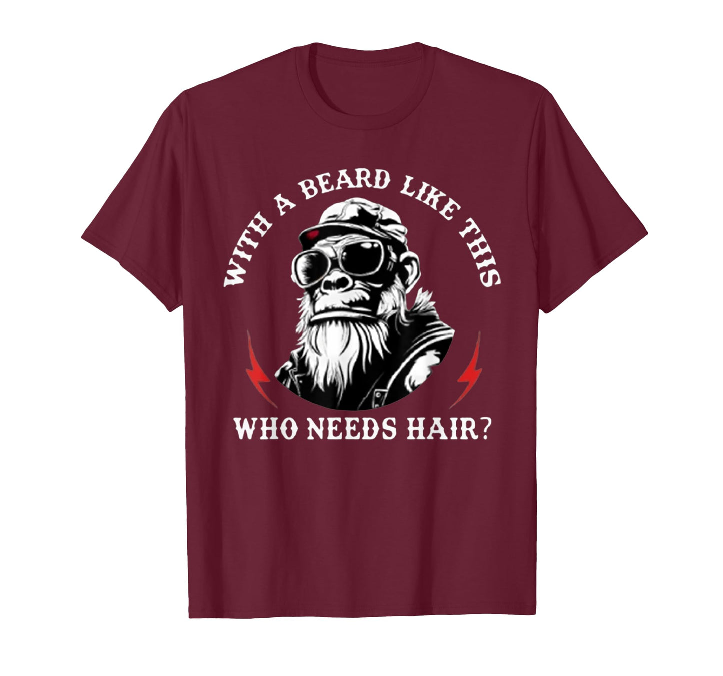 With A Beard Like This Who Needs Hair Funny Monkey T-Shirt