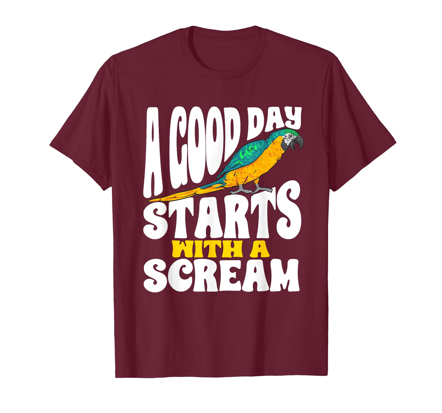 Macaw Parrot Scream Blue And Yellow Macaw T-Shirt