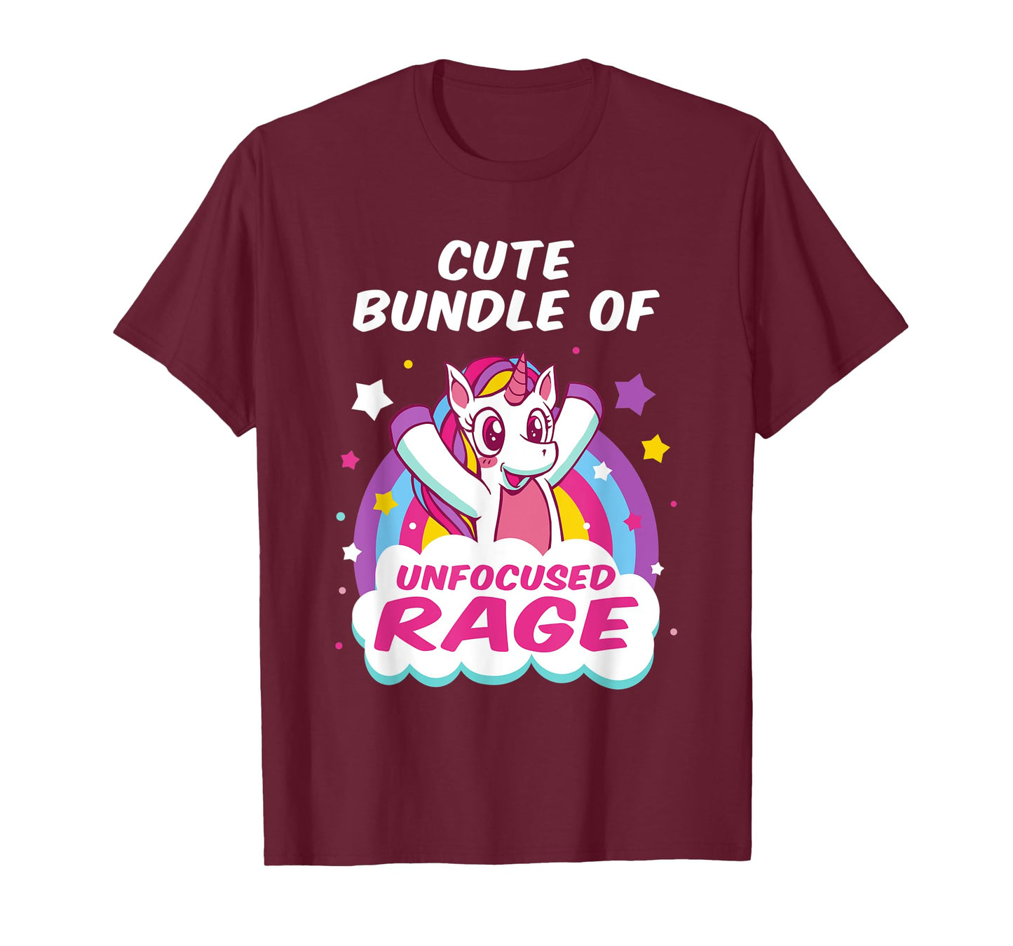 Cute Bundle Of Unfocused Rage Pastel Goth Rainbow Unicorn T-Shirt