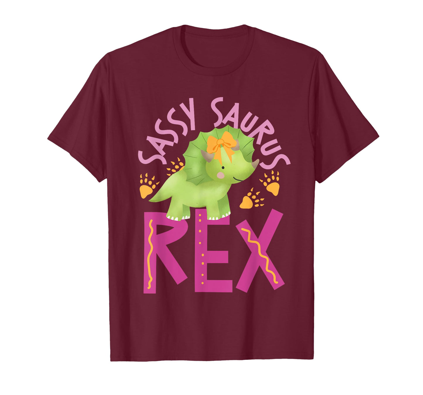 Sassy Saurus Cute Dinosaurs Design For Girls T-Shirt