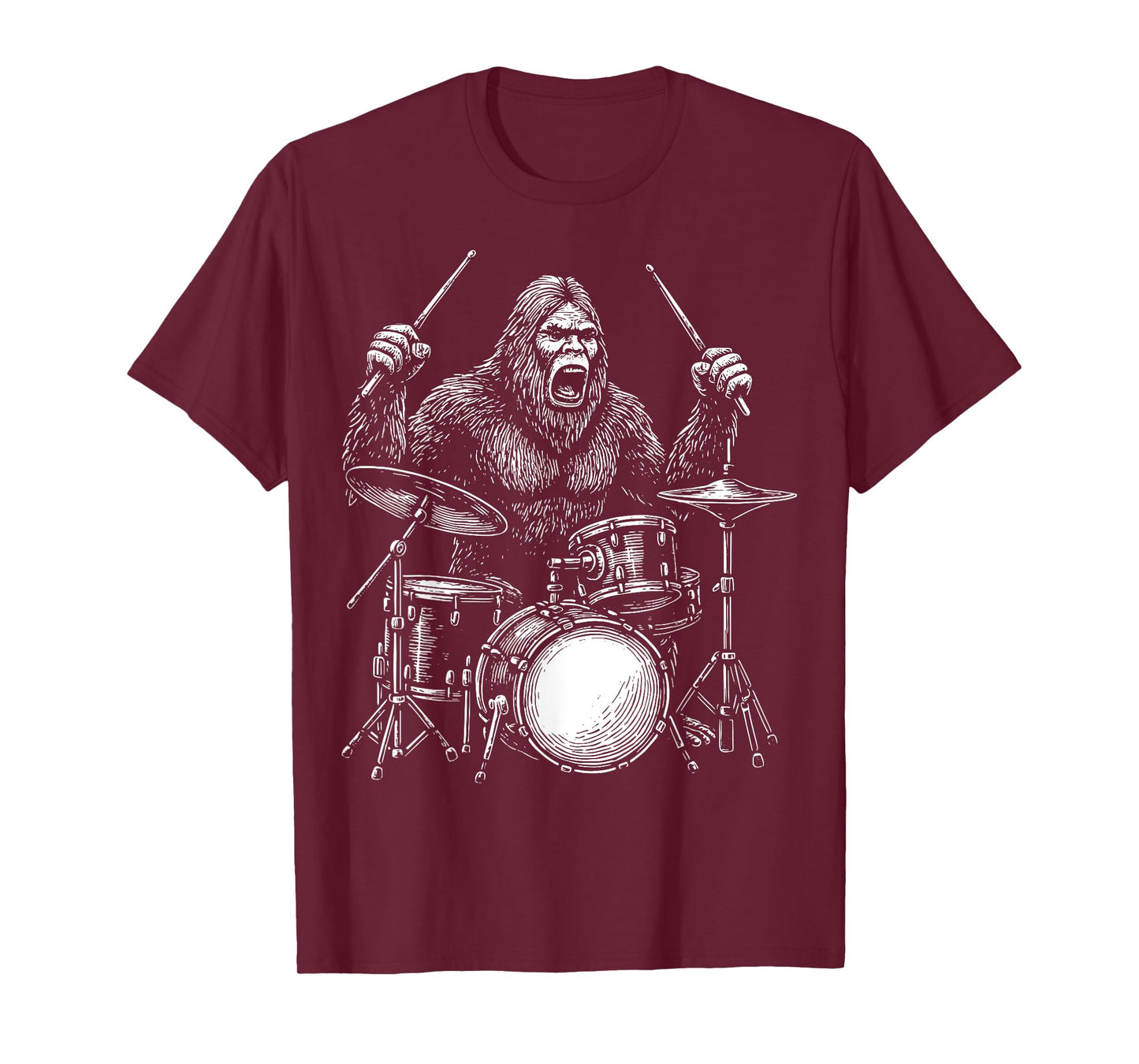 Bigfoot Drummer Sasquatch Drums T-Shirt