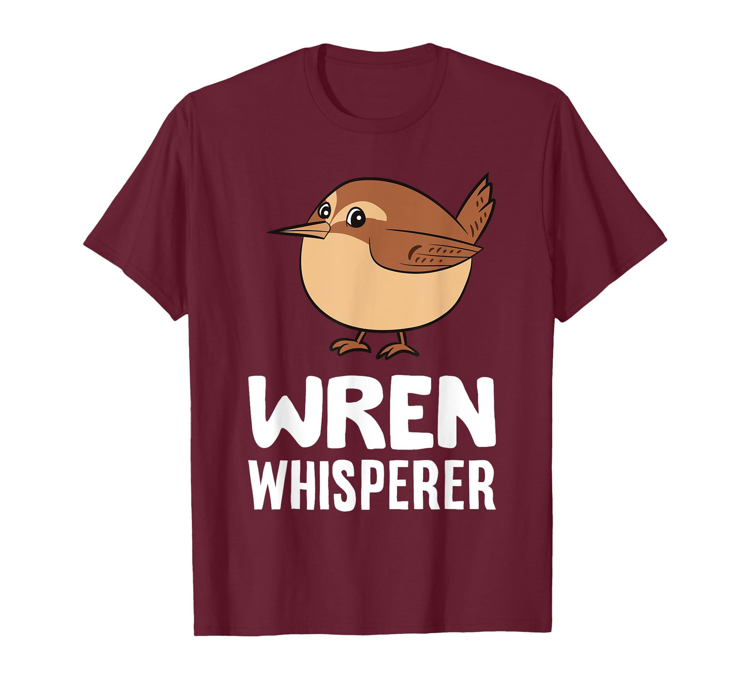 Cute Wren Bird Gifts And Tees Wren Whisperer Unisex-Adults & Kids Black Cartoon T-Shirt Small