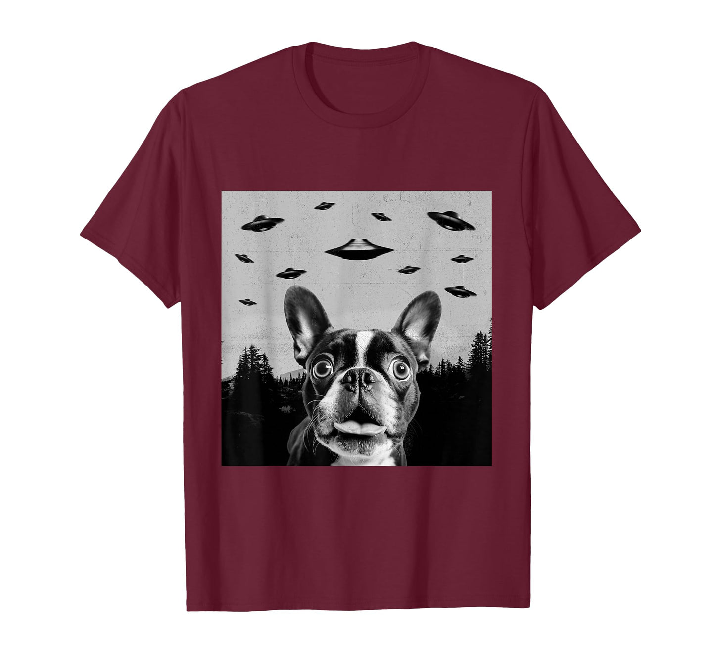 Alien UFO Funny Frenchton Dog Lover Men Women Kids T-Shirt