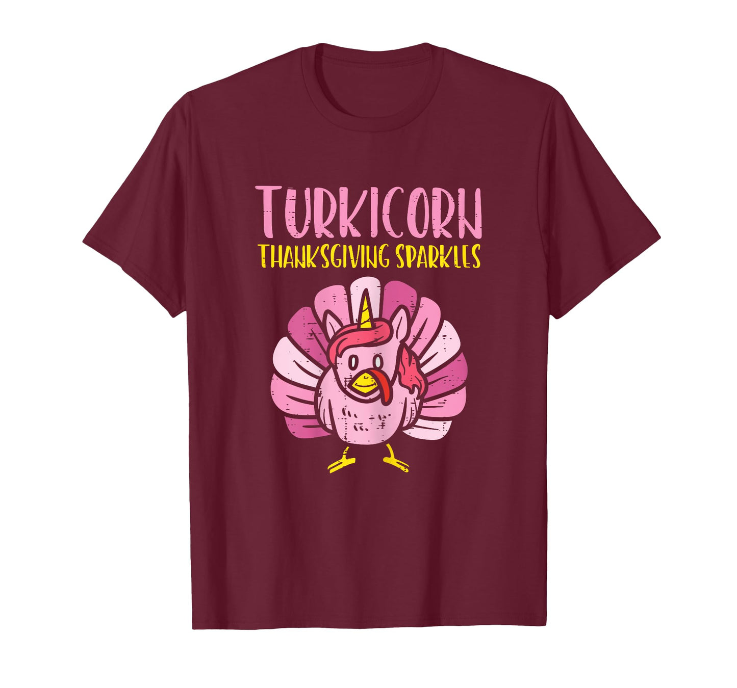 Turkicorn Thanksgiving Sparkles Turkey Unicorn Girls Women T-Shirt